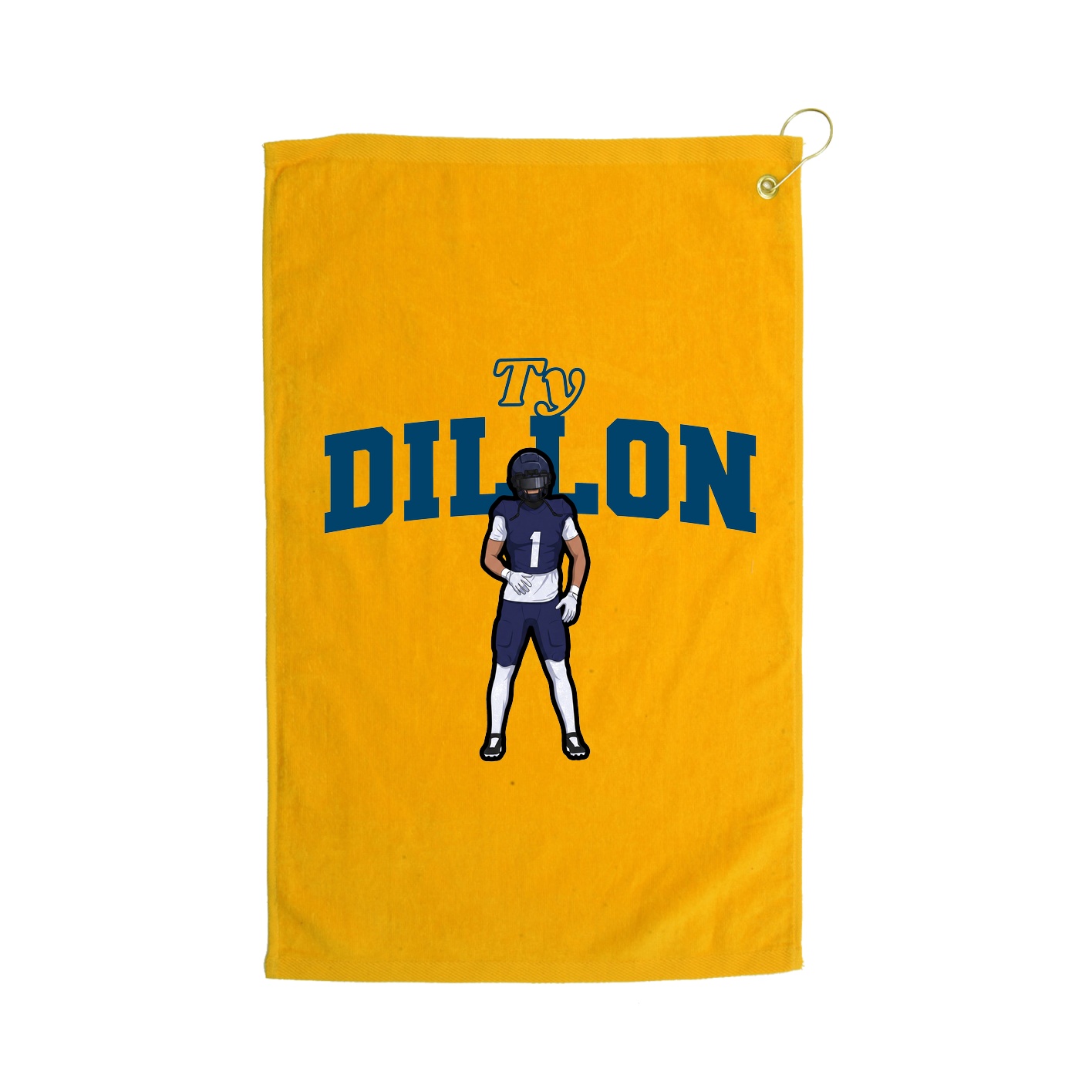 Golf Towel — Name Arch in Gold