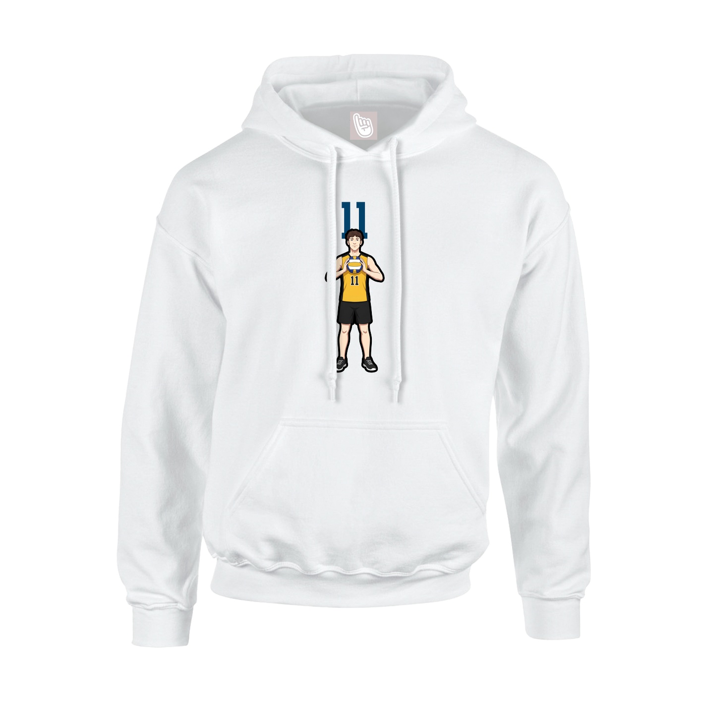 Hoodie — Number Top in White