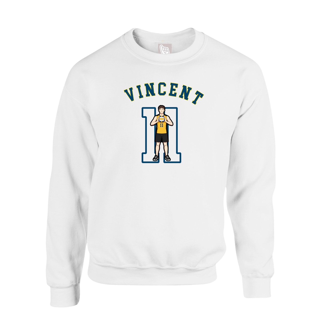 Fleece Crew — Shirsey Arch in White