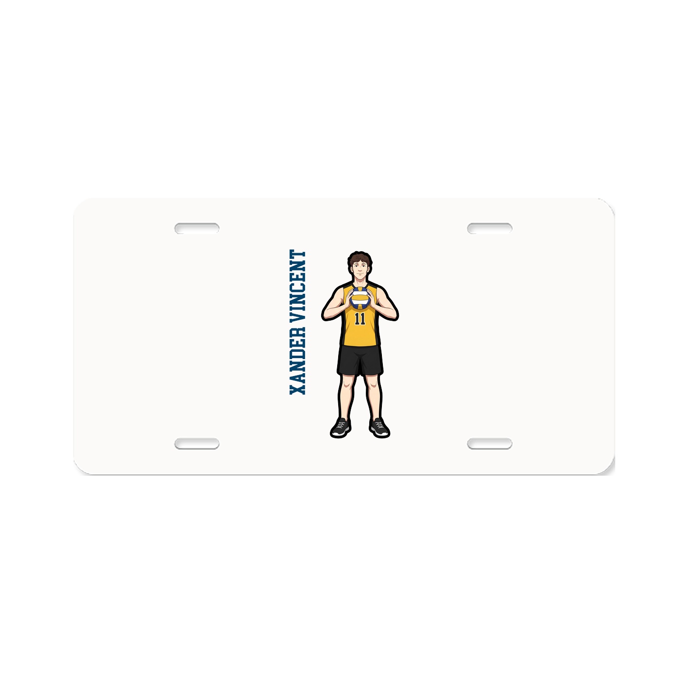 License Plate — Name Vertical in Classic
