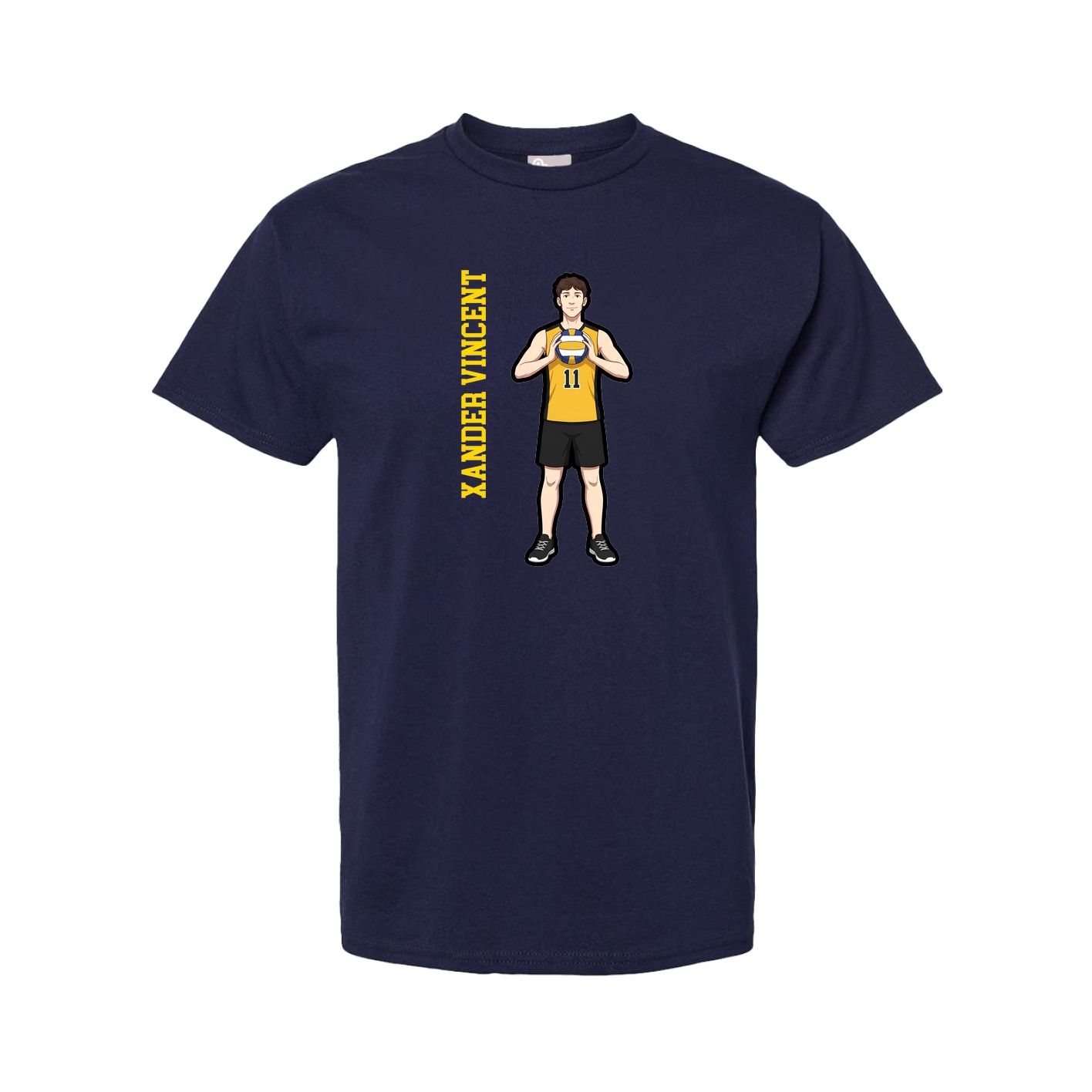 Youth Tee — Name Vertical in Navy