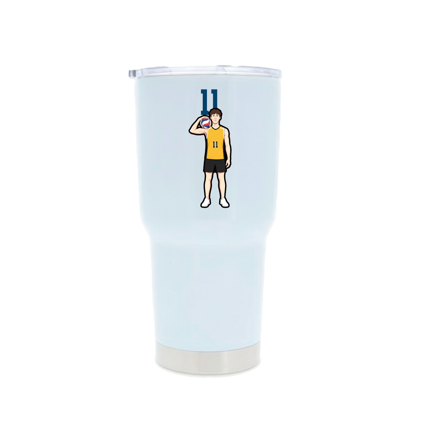30oz Stainless Steel Tumbler — Number Top in White