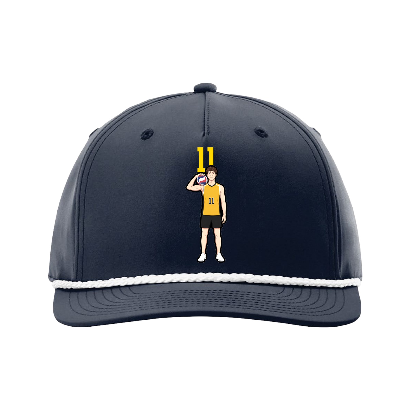 Five-Panel Classic Rope Cap — Number Top in Navy
