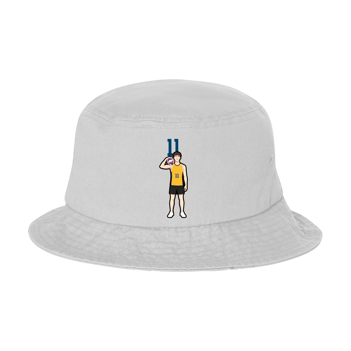 Bucket Cap — Number Top in White