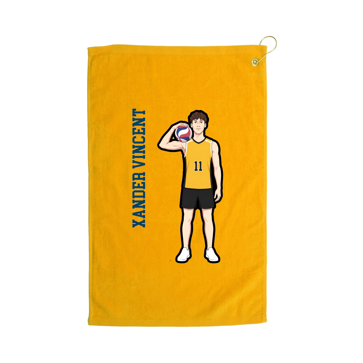 Golf Towel — Name Vertical in Gold