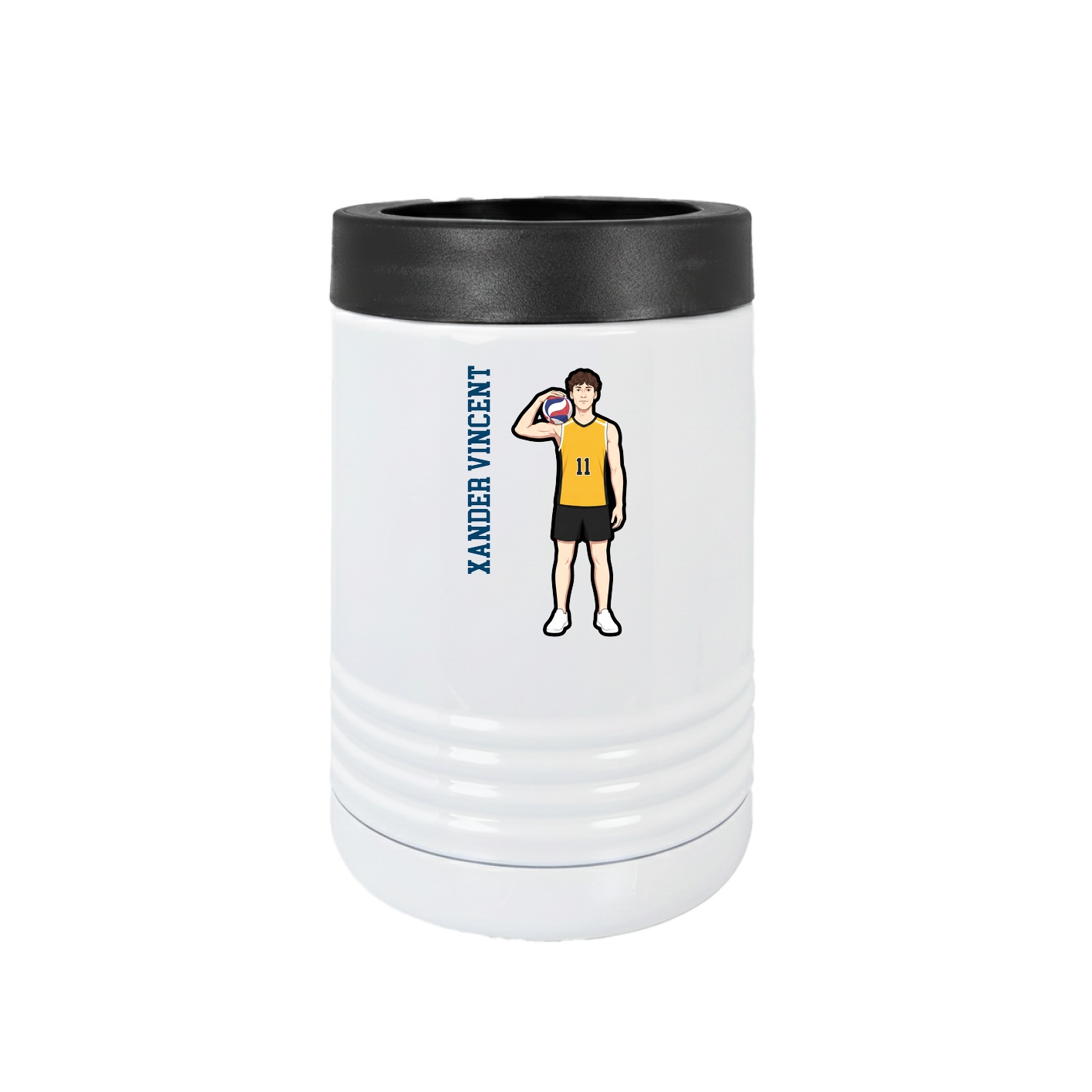 Beverage Holder — Name Vertical in White
