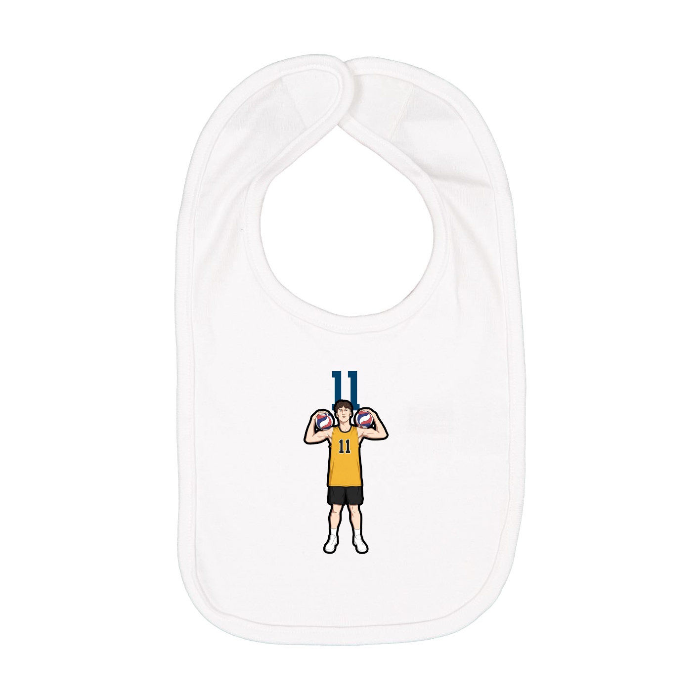 Infant Bib — Number Top in White