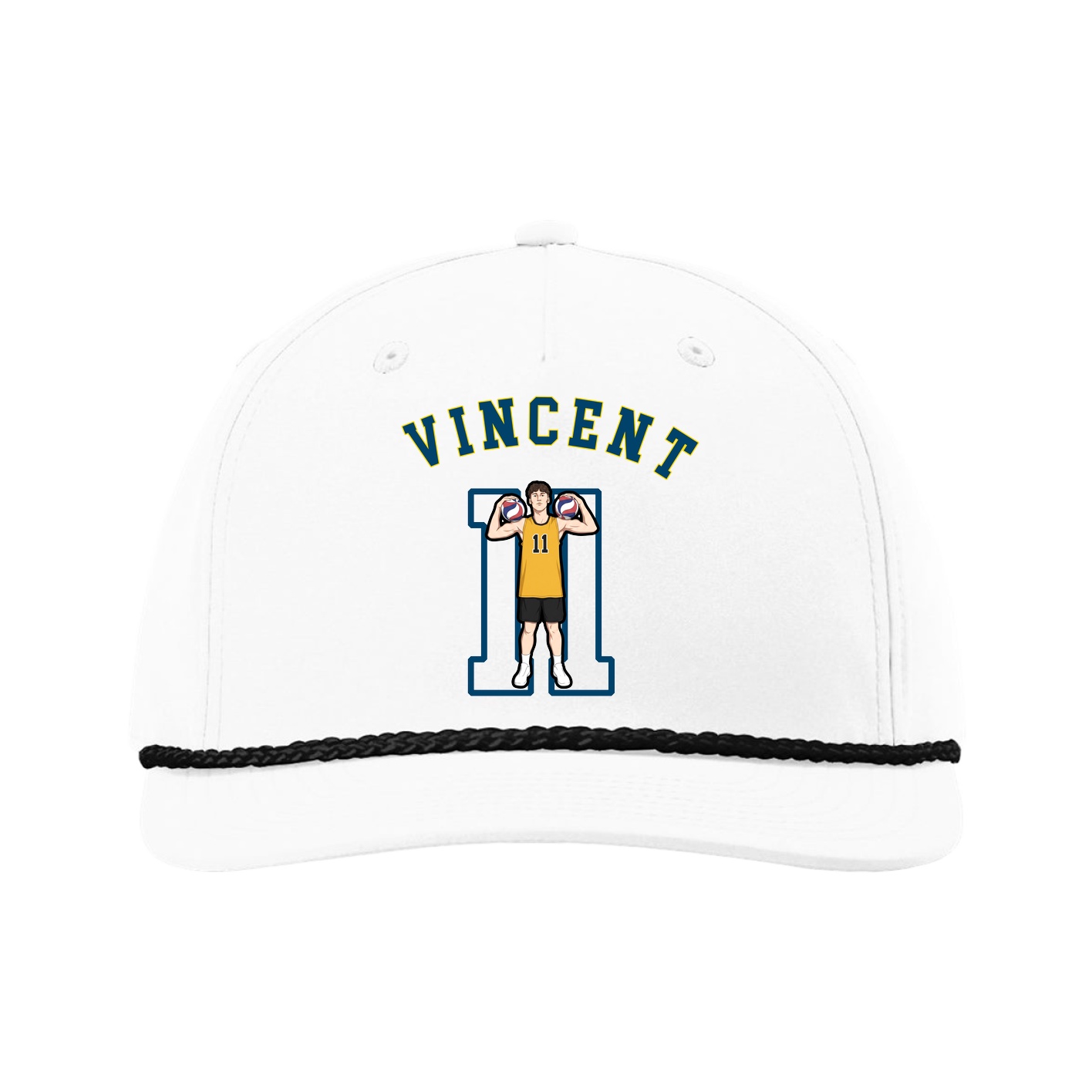 Five-Panel Classic Rope Cap — Shirsey Arch in White