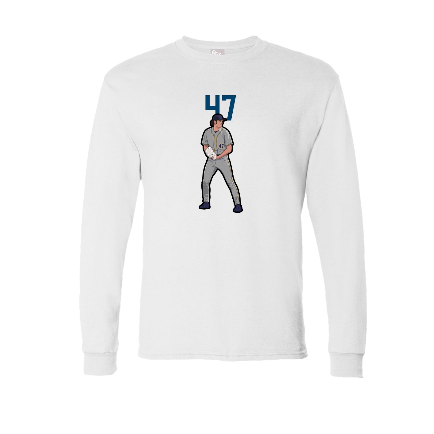 Long Sleeve Tee — Number Top in White