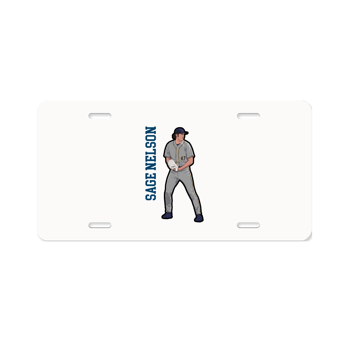 License Plate — Name Vertical in Classic
