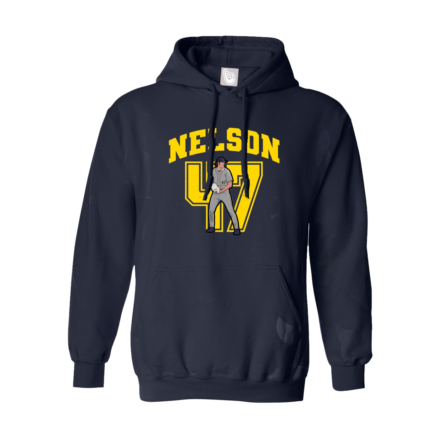 Youth Hoodie — Number in Navy