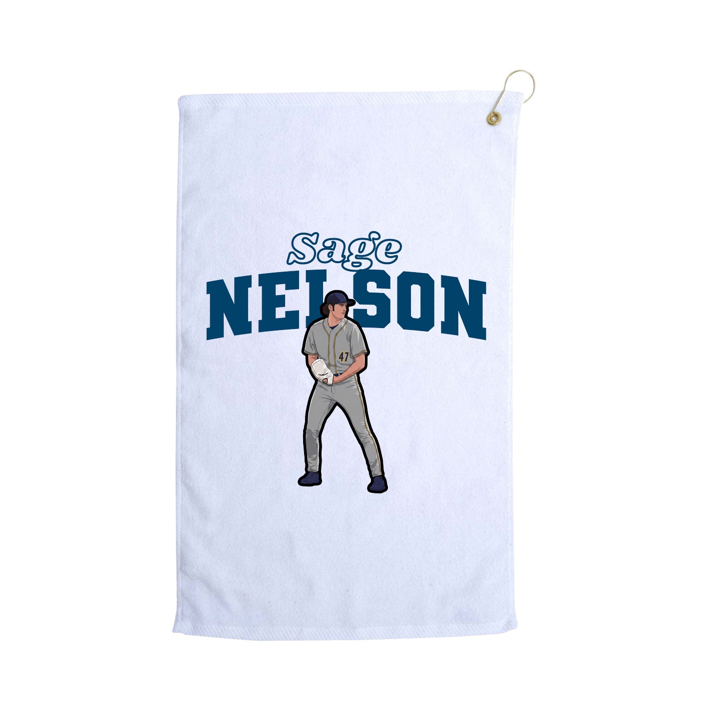 Golf Towel — Name Arch in White