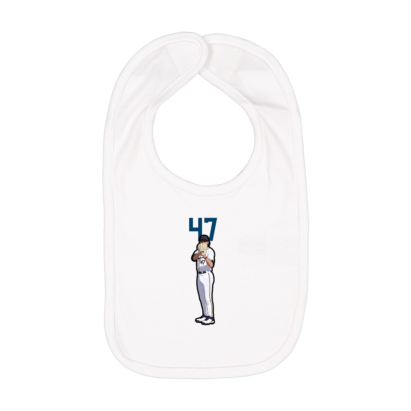 Infant Bib — Number Top in White