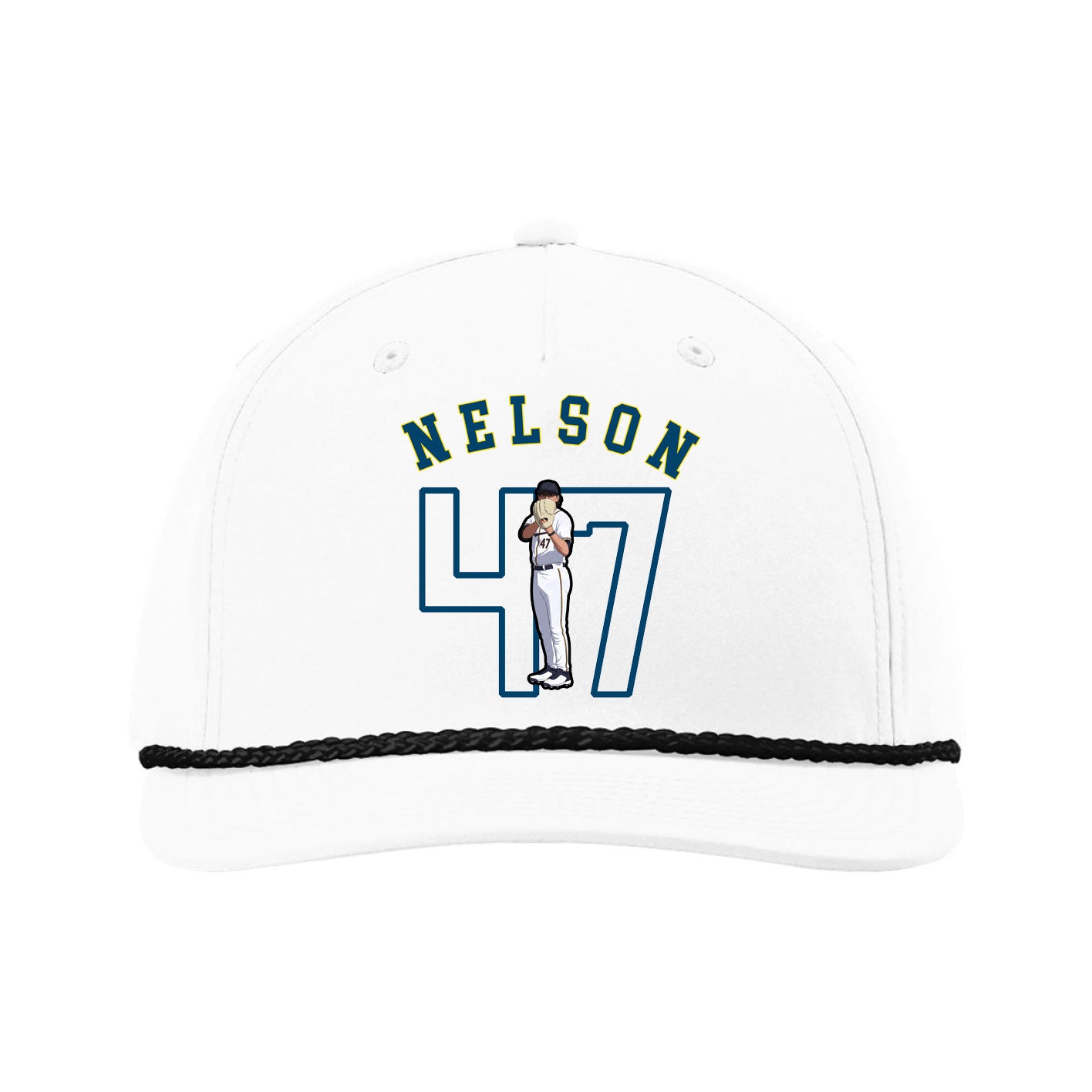 Five-Panel Classic Rope Cap — Shirsey Arch in White