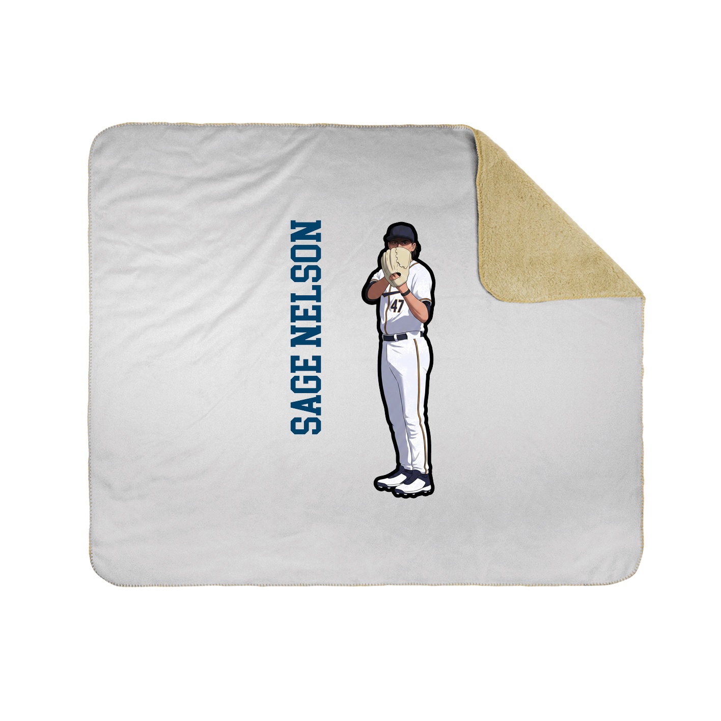 Throw Blanket — Name Vertical in White
