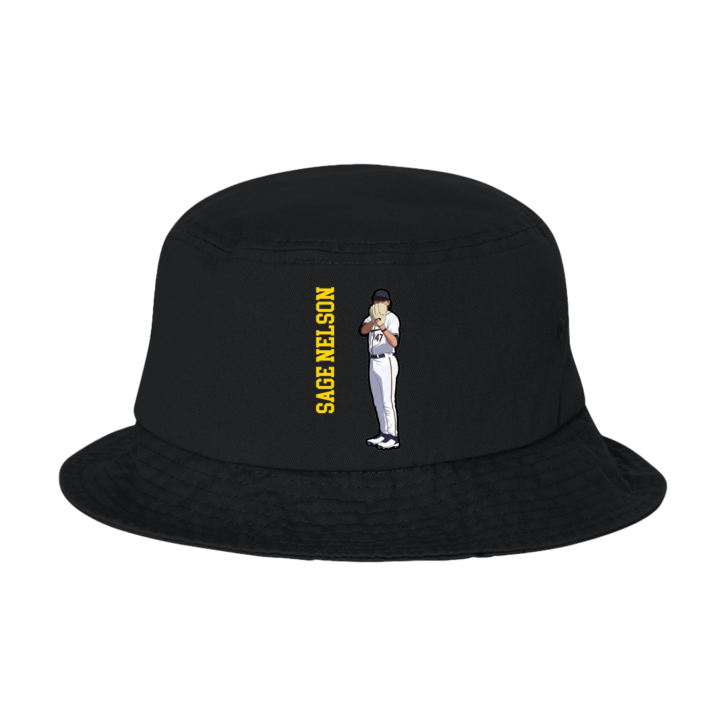 Bucket Cap — Name Vertical in Black