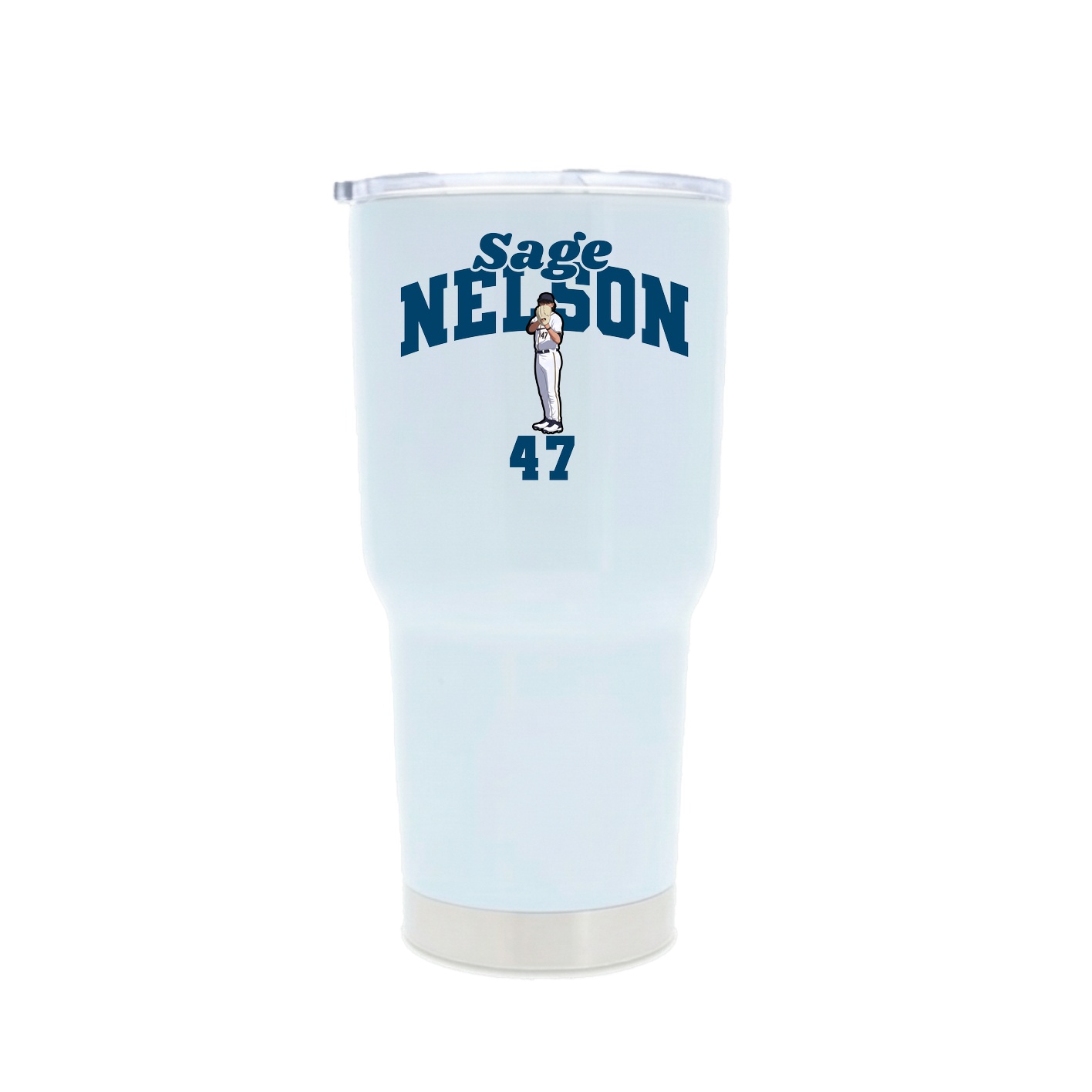 30oz Stainless Steel Tumbler — Signature Arch in White