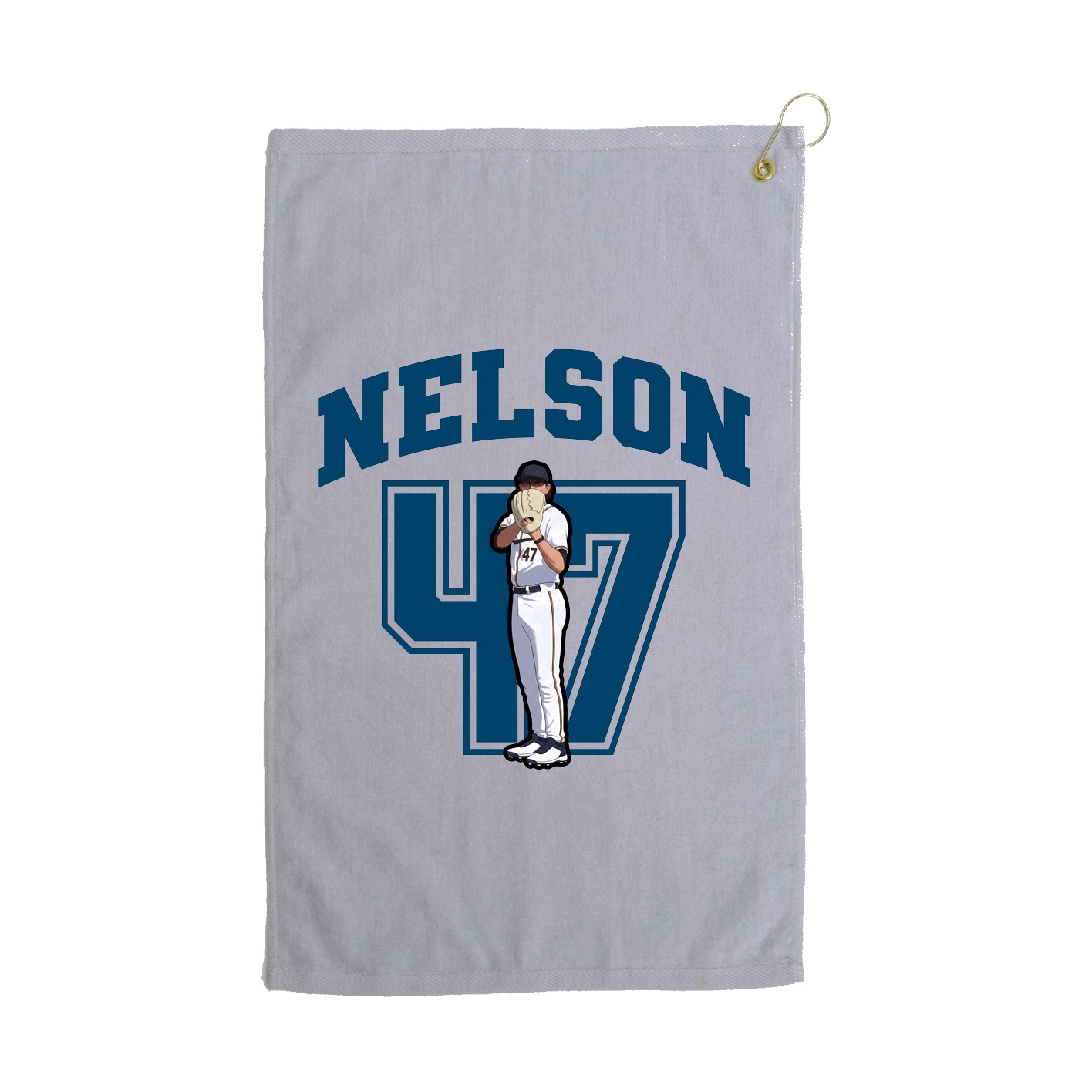 Golf Towel — Number in Grey