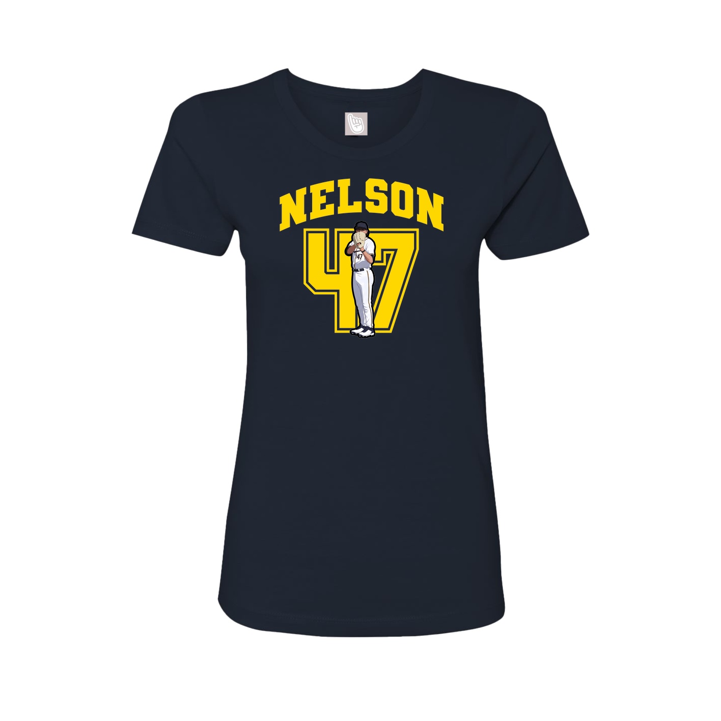 Fitted Women's Tee — Number in Navy