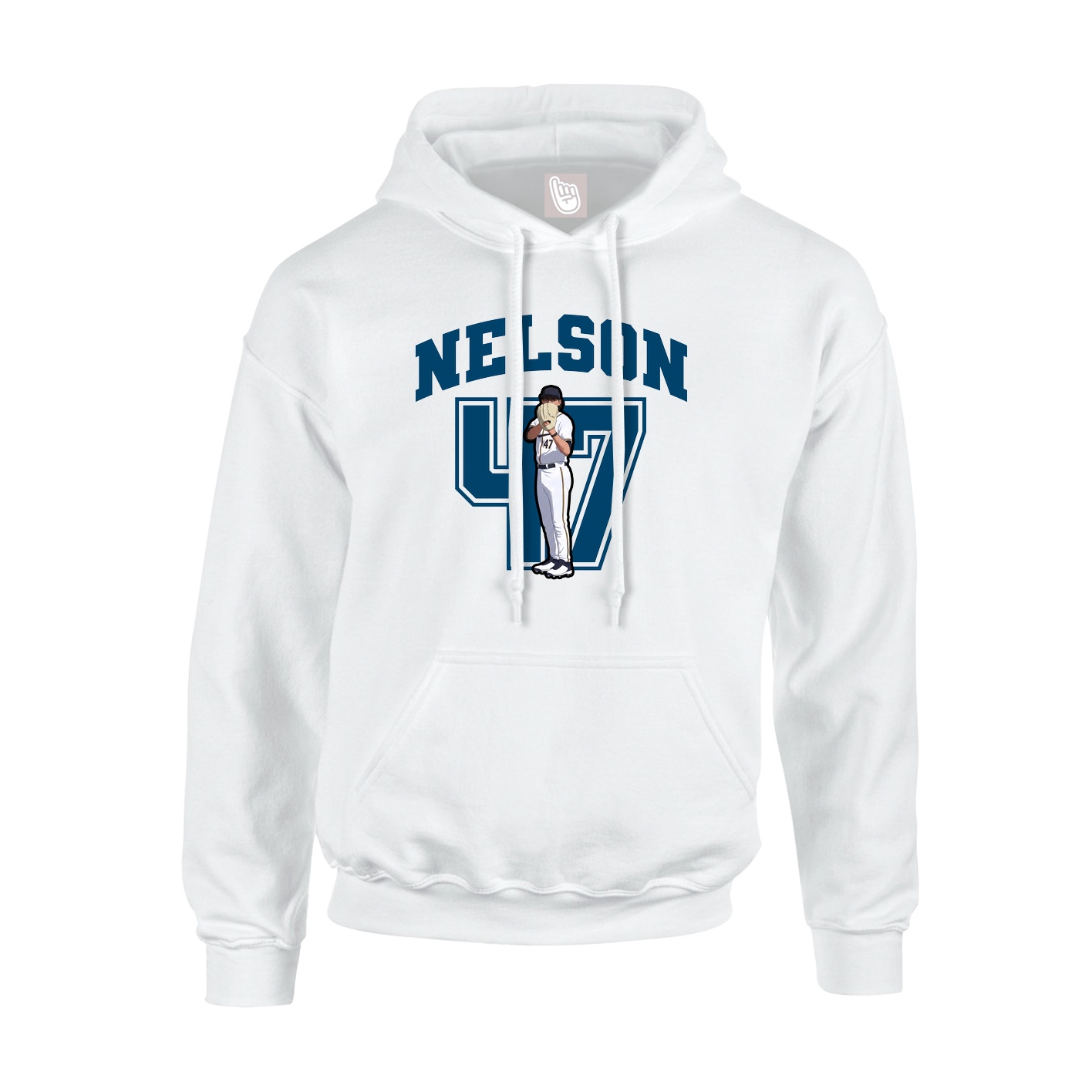 Youth Hoodie — Number in White