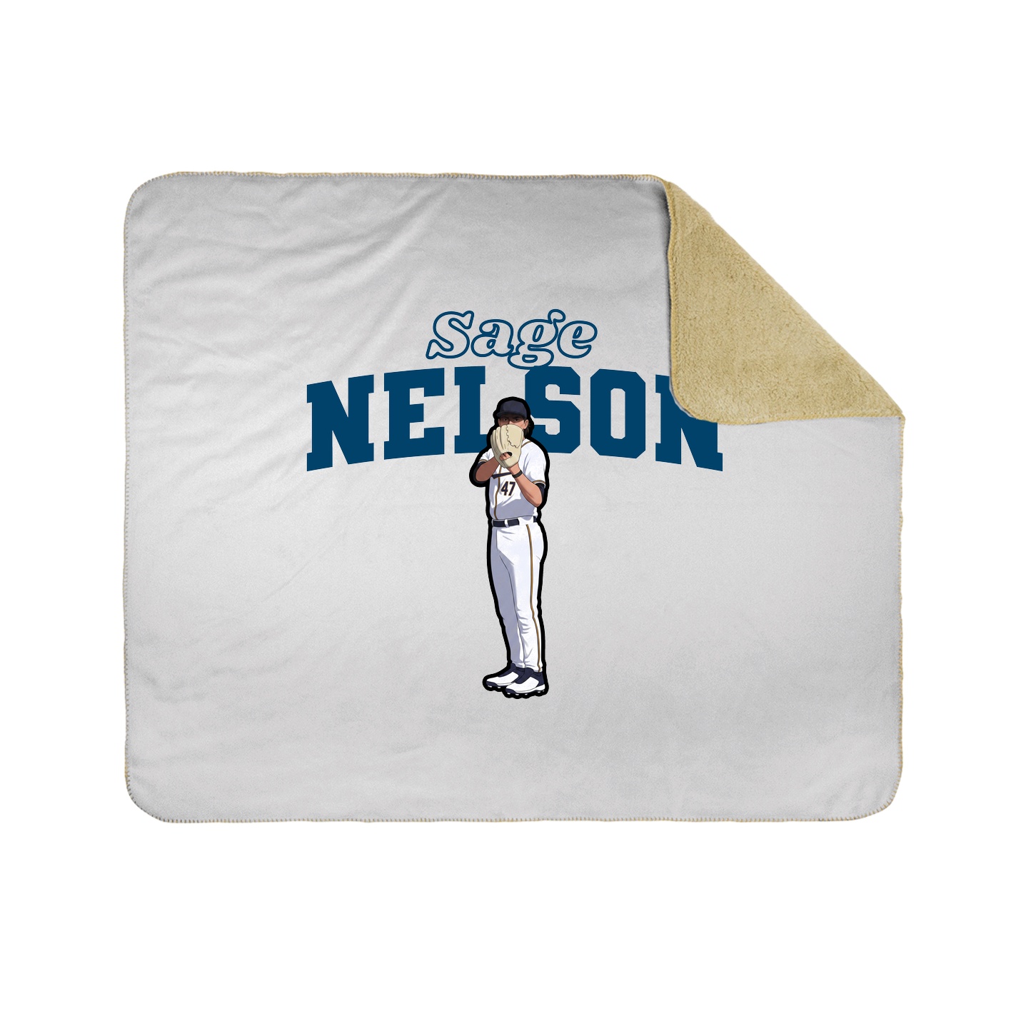Throw Blanket — Name Arch in White