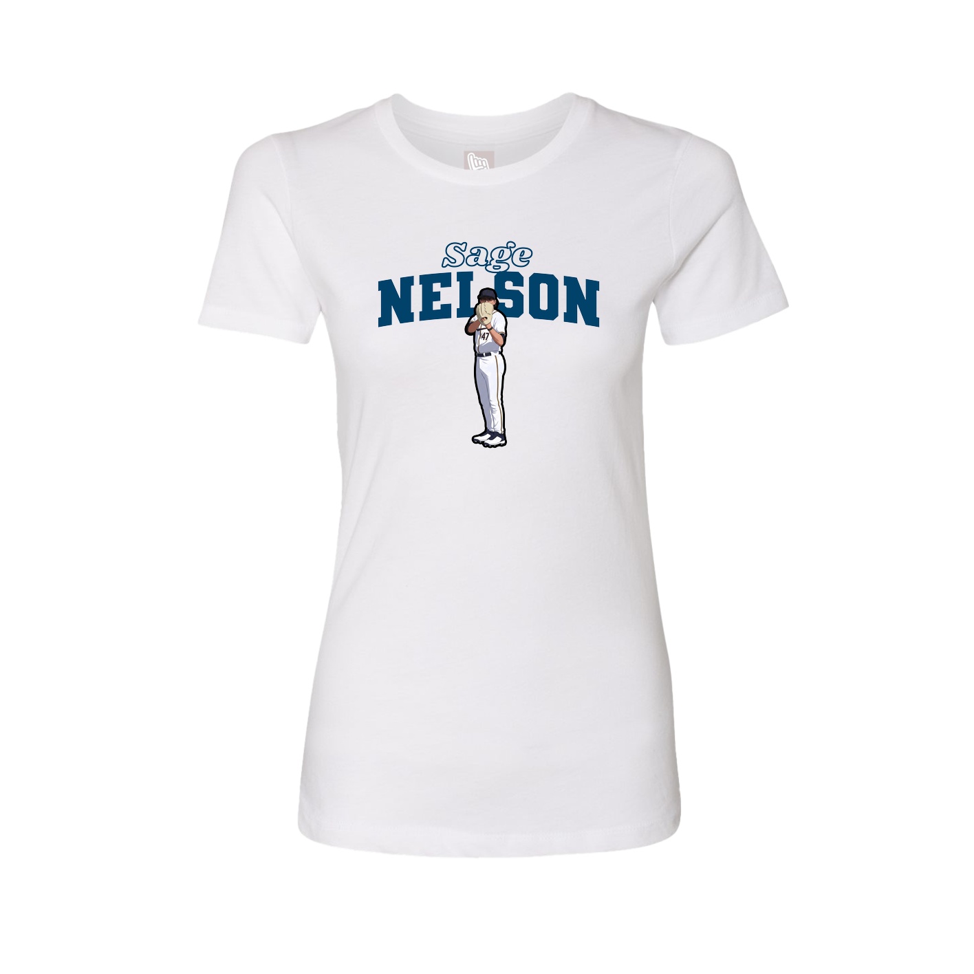 Fitted Women's Tee — Name Arch in White