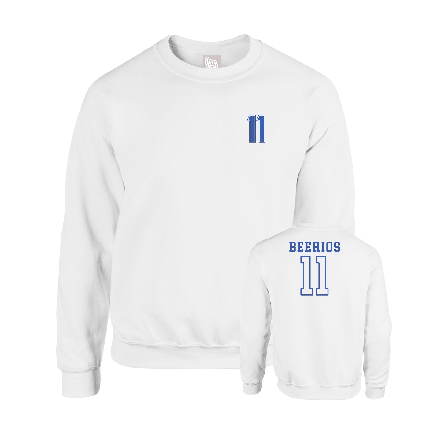 Fleece Crew — Chest Back in White