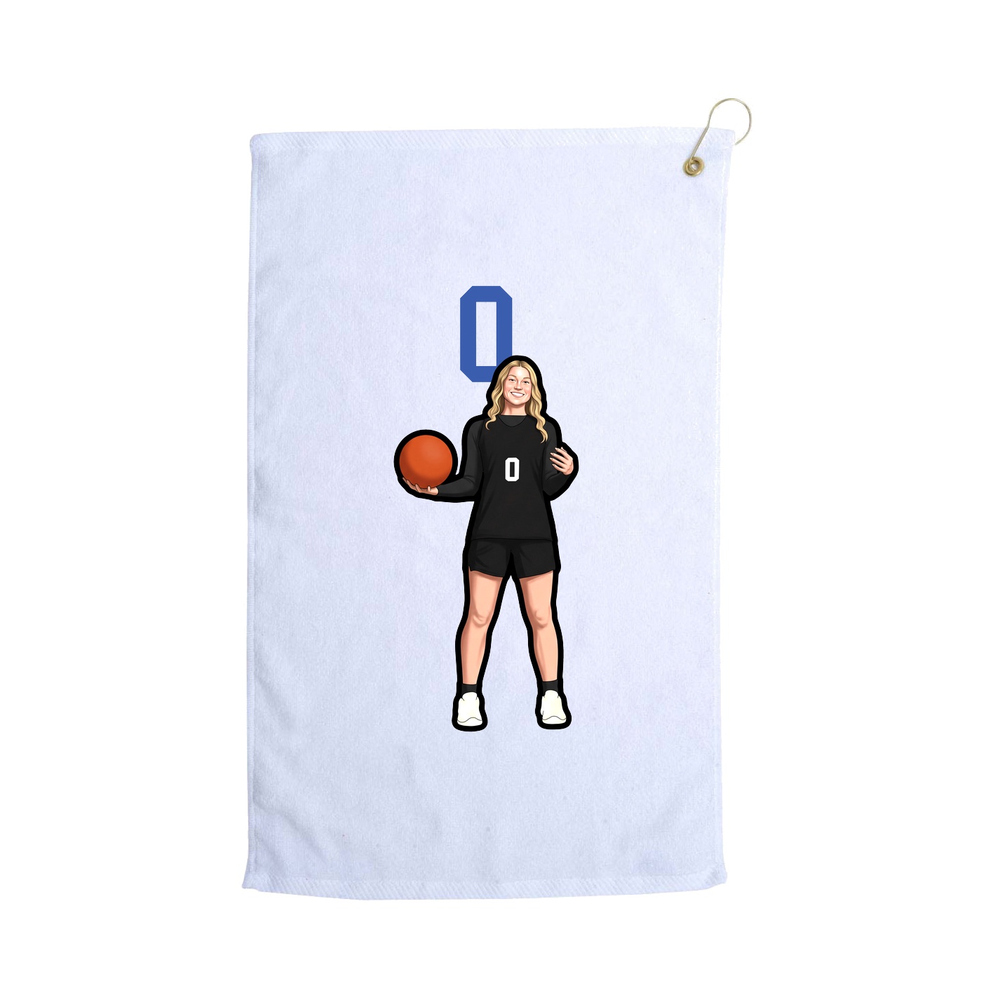 Golf Towel — Number Top in White