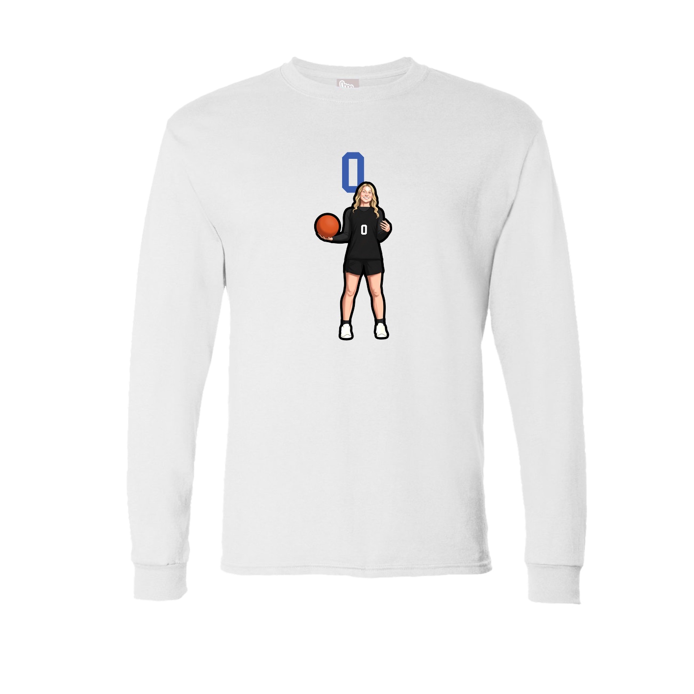 Long Sleeve Tee — Number Top in White