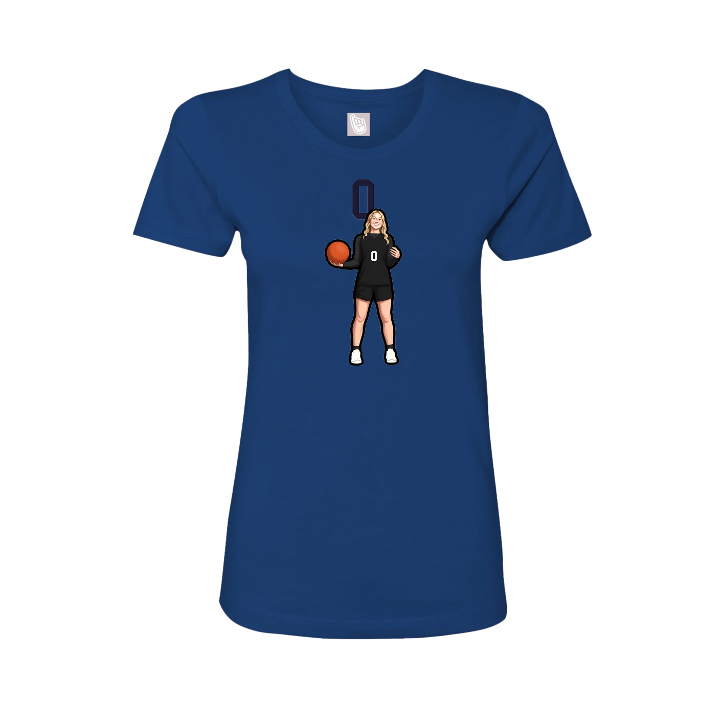 Fitted Women's Tee — Number Top in Royal
