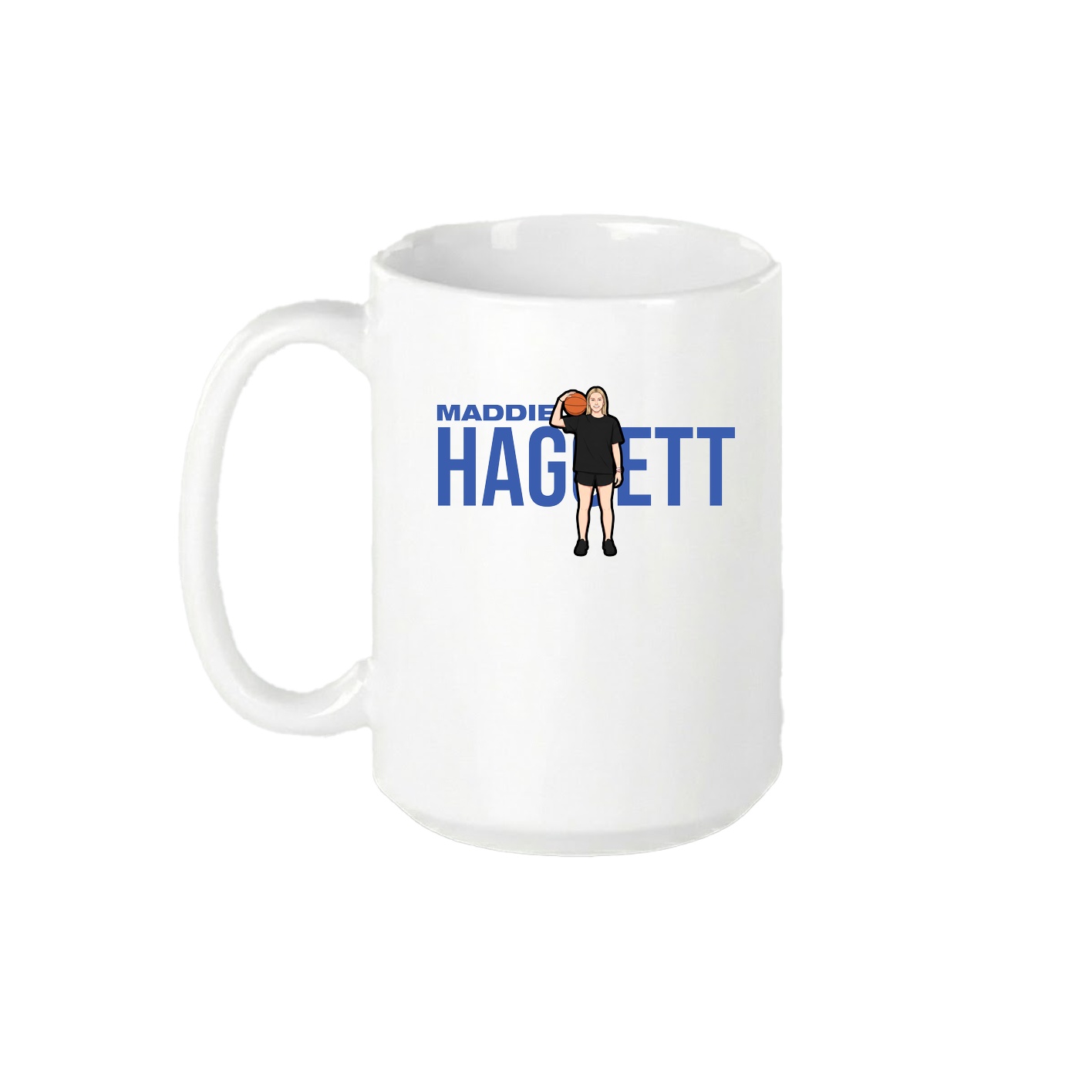 15oz Coffee Mug — Player Name in White