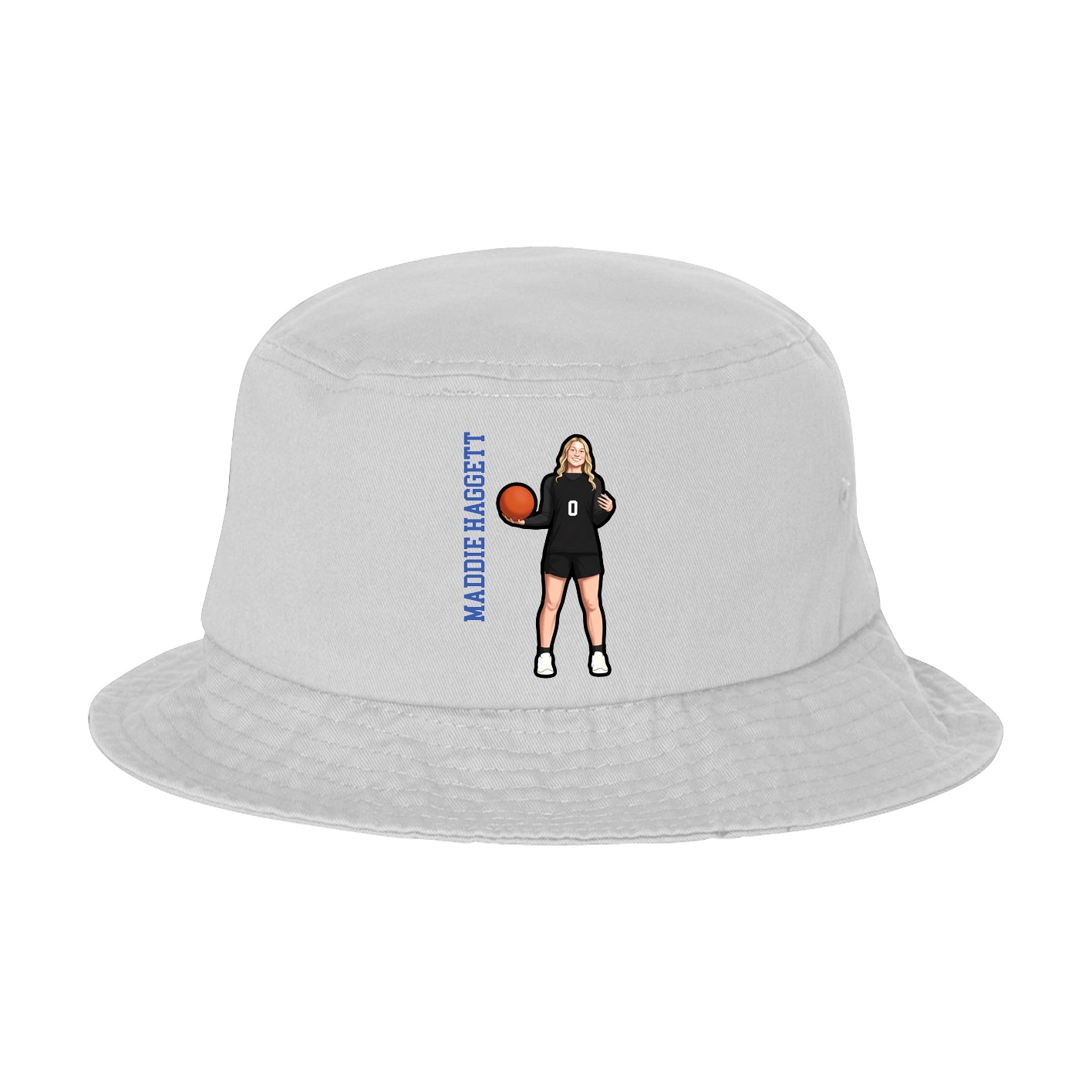 Bucket Cap — Name Vertical in White