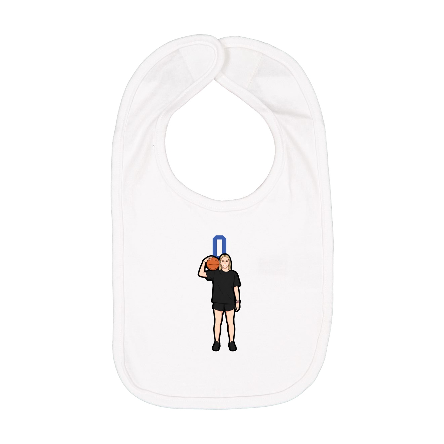 Infant Bib — Number Top in White