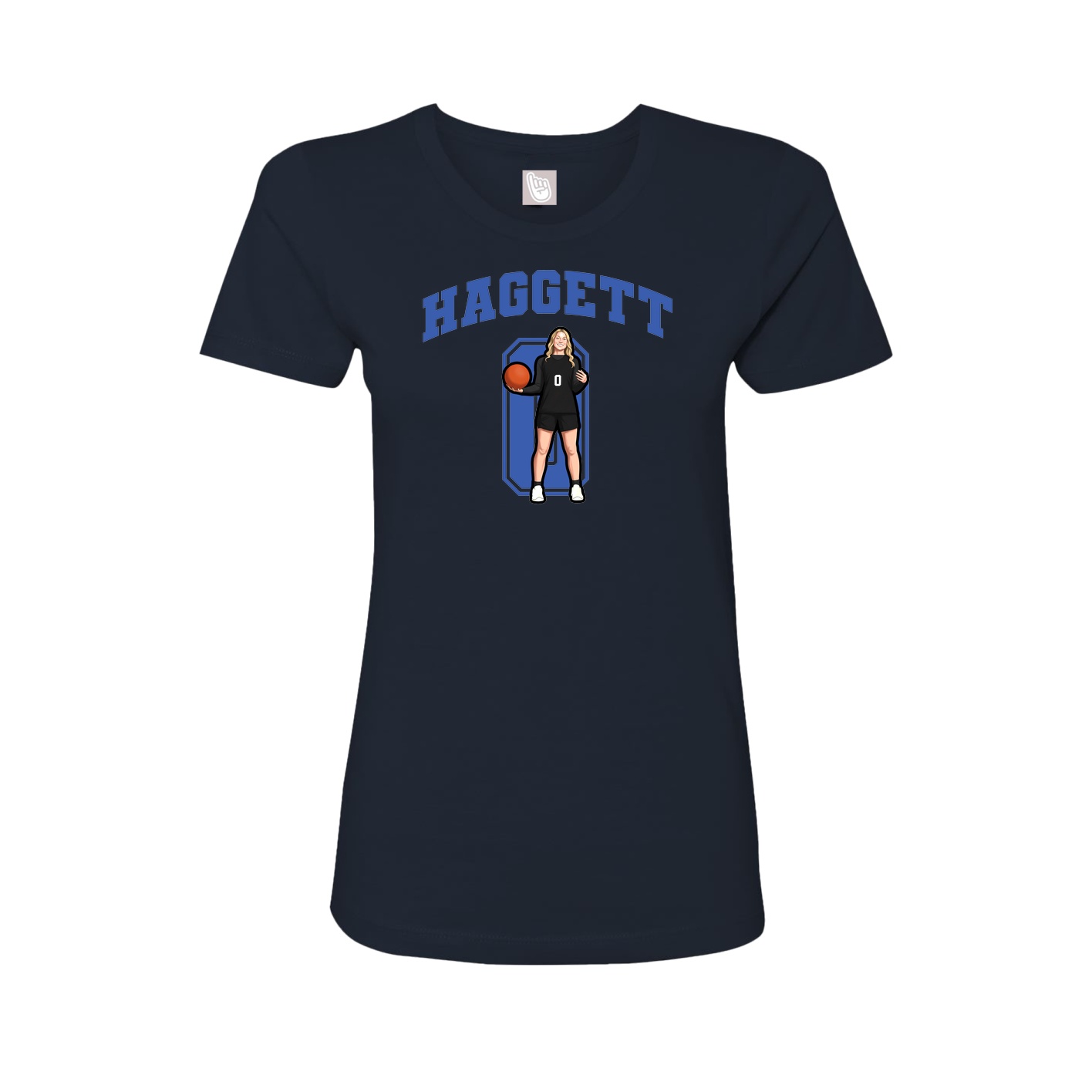 Fitted Women's Tee — Number in Navy