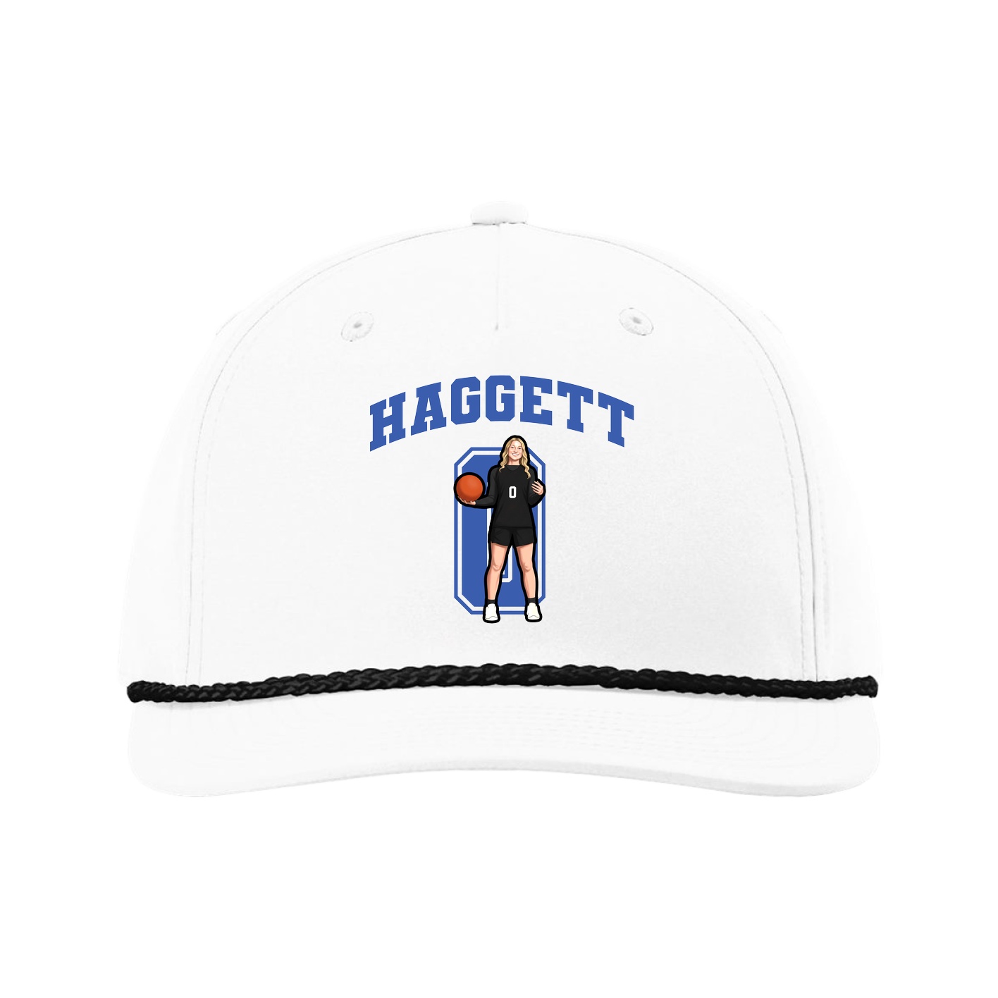 Five-Panel Classic Rope Cap — Number in White