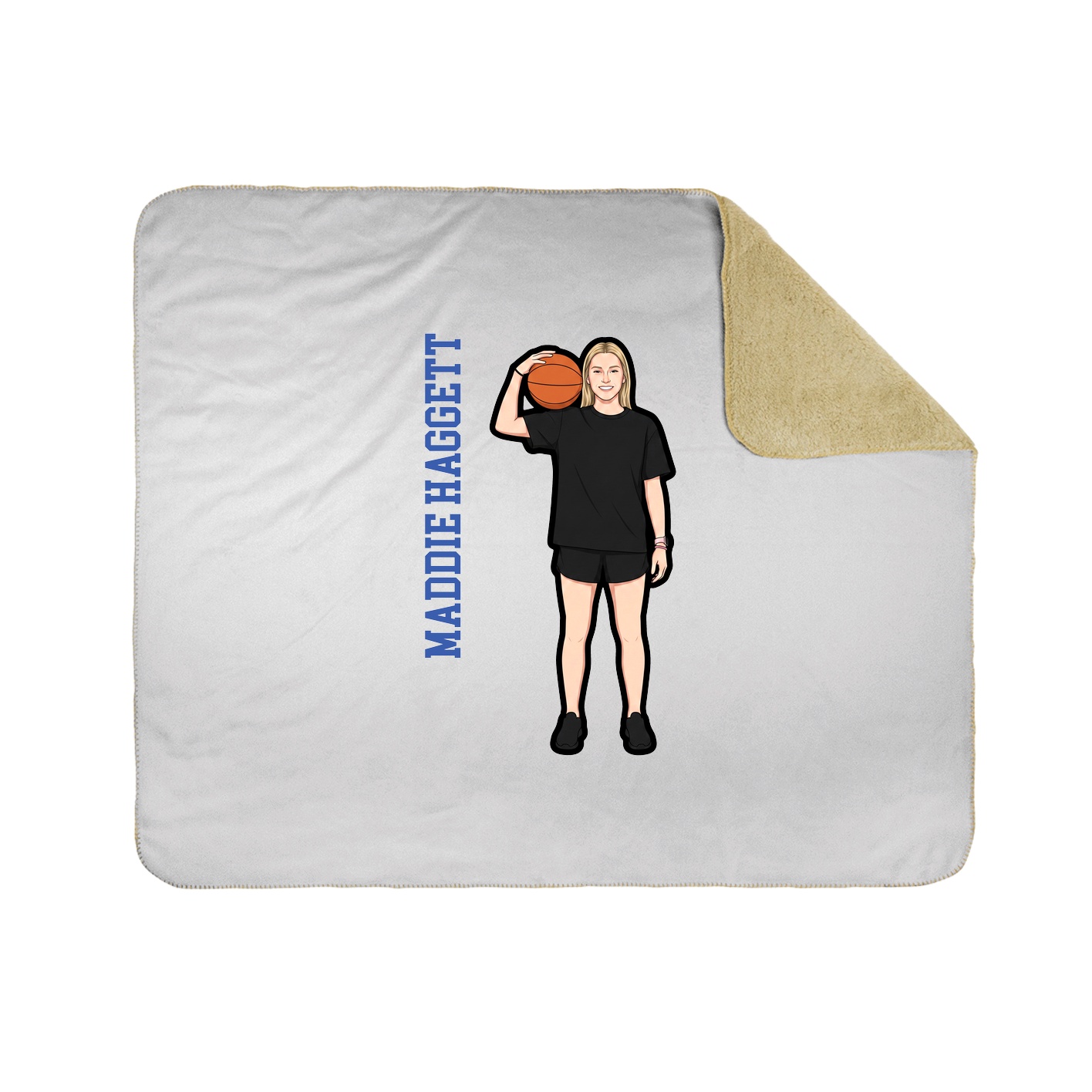 Throw Blanket — Name Vertical in White