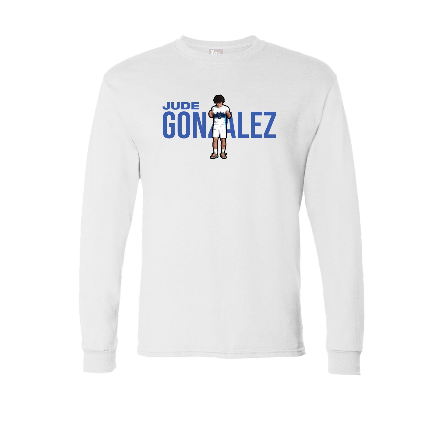 Long Sleeve Tee — Player Name in White