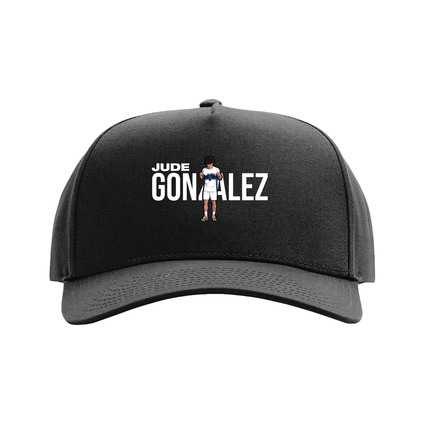 Full Fabric Five-Panel Champ Cap — Player Name in Black
