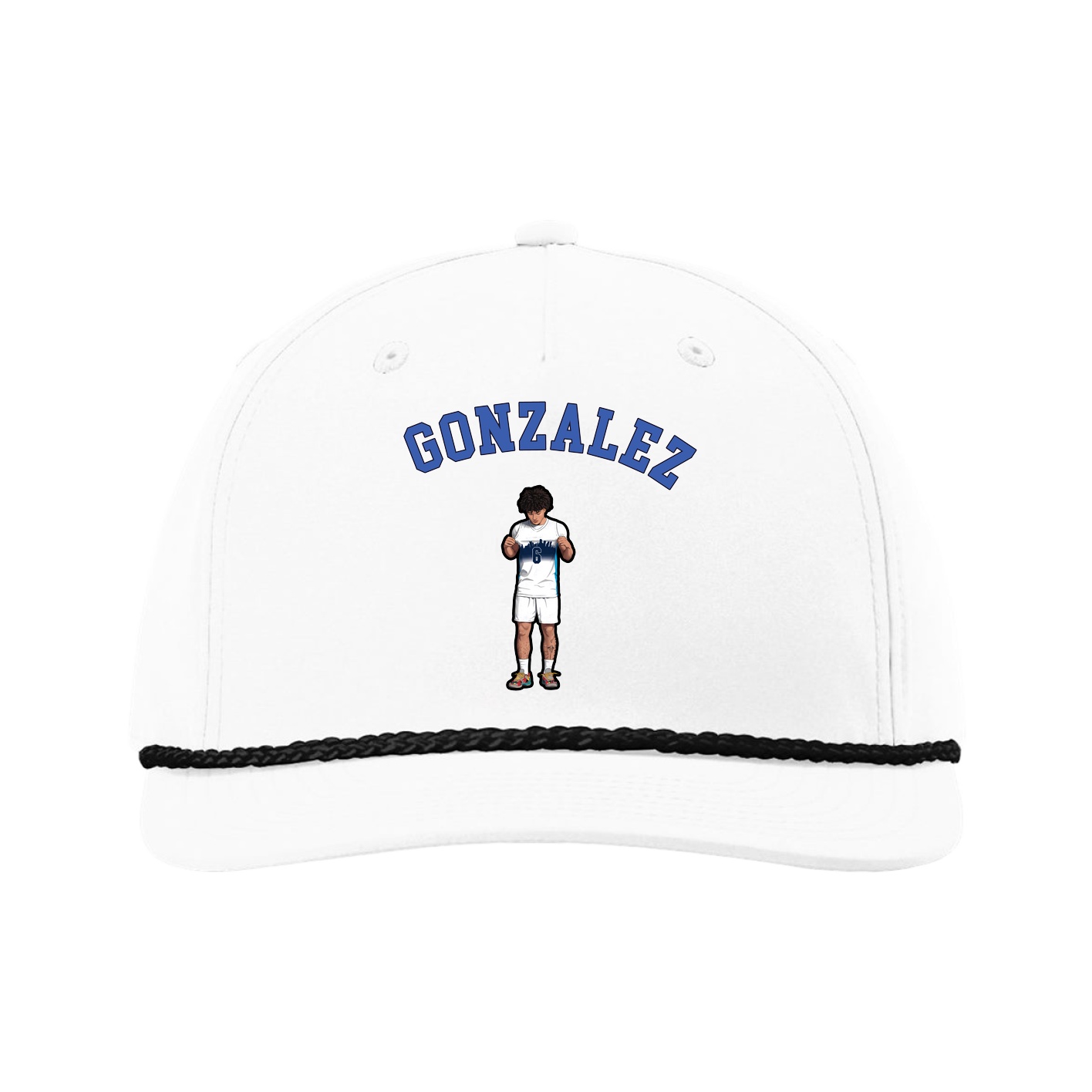 Five-Panel Classic Rope Cap — Shirsey Arch in White