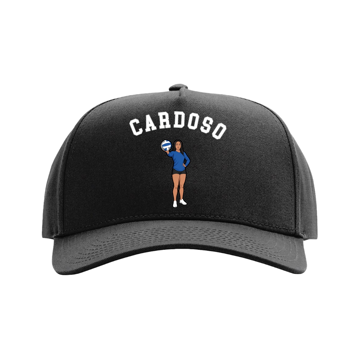 Full Fabric Five-Panel Champ Cap — Shirsey Arch in Black