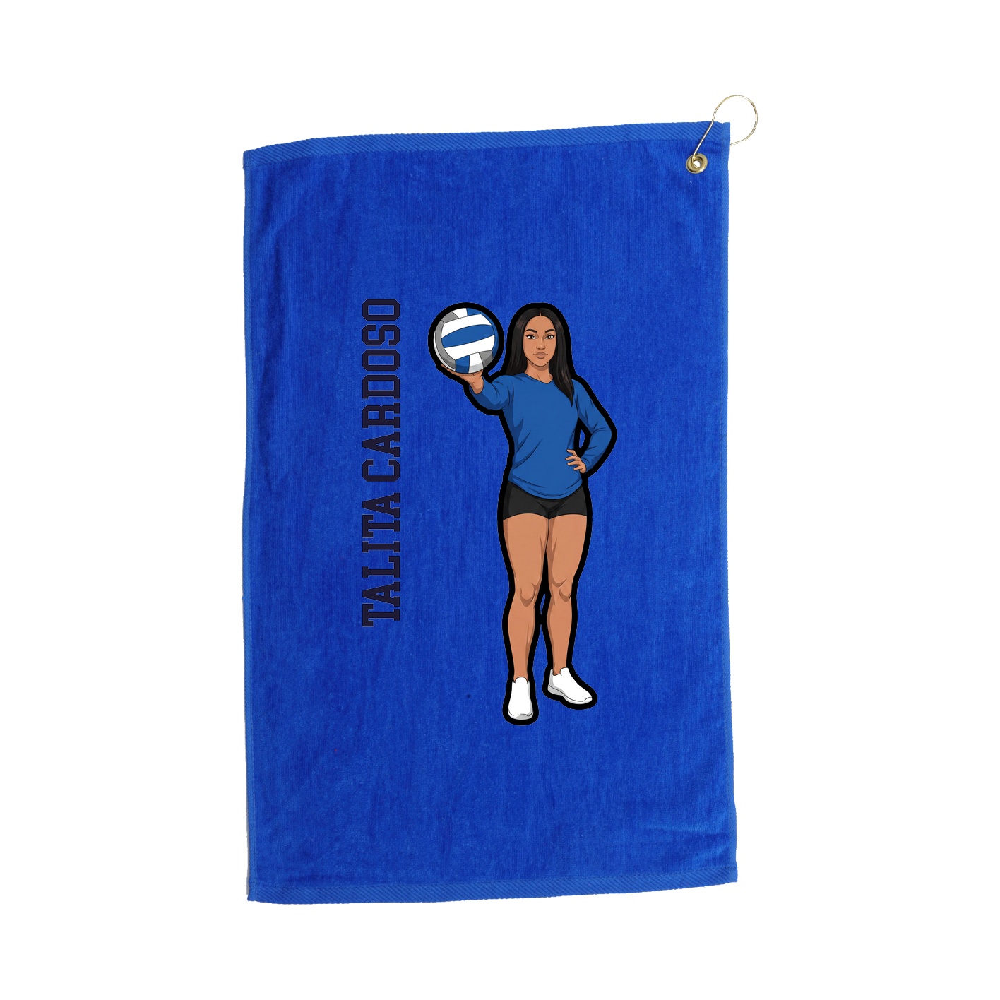 Golf Towel — Name Vertical in Royal