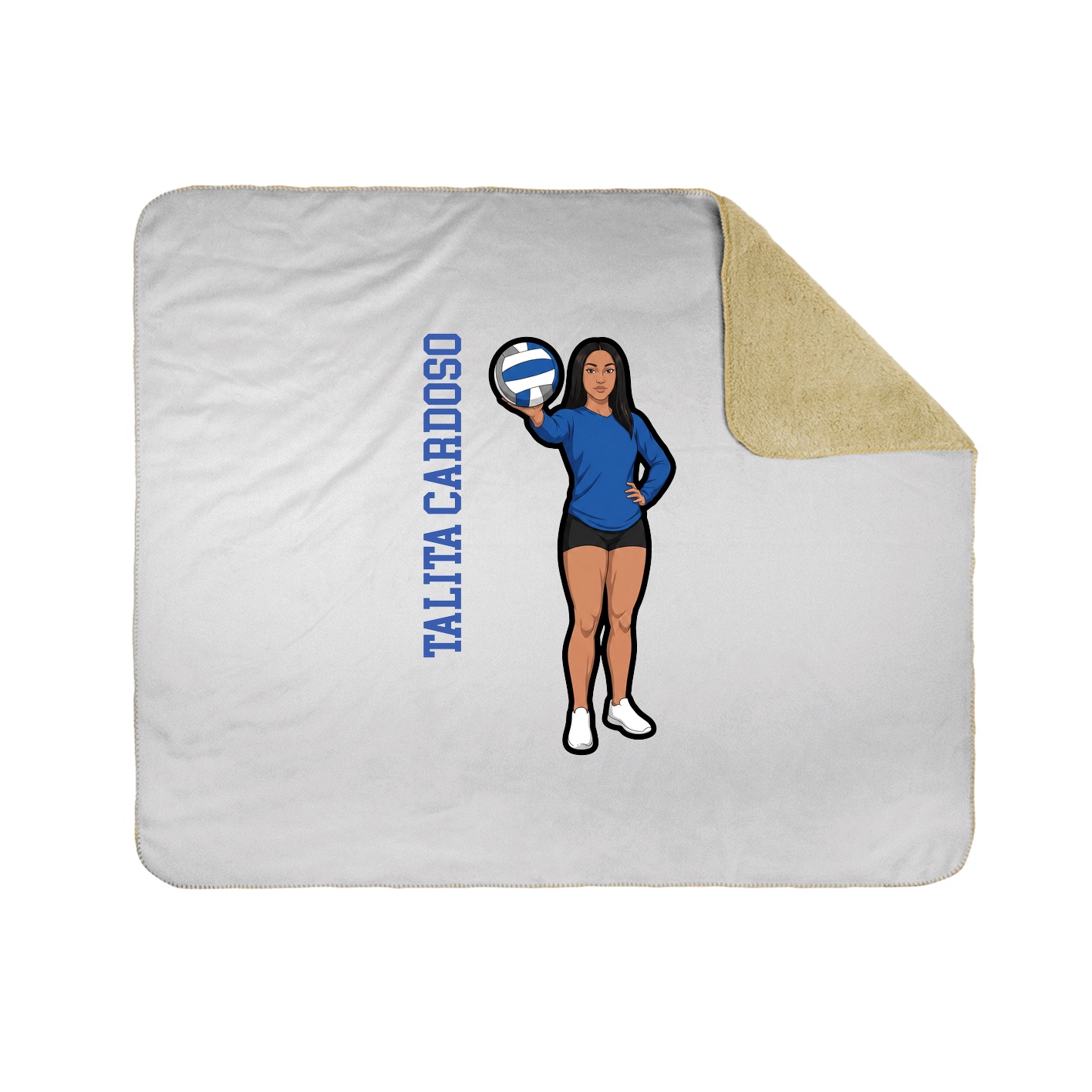 Throw Blanket — Name Vertical in White
