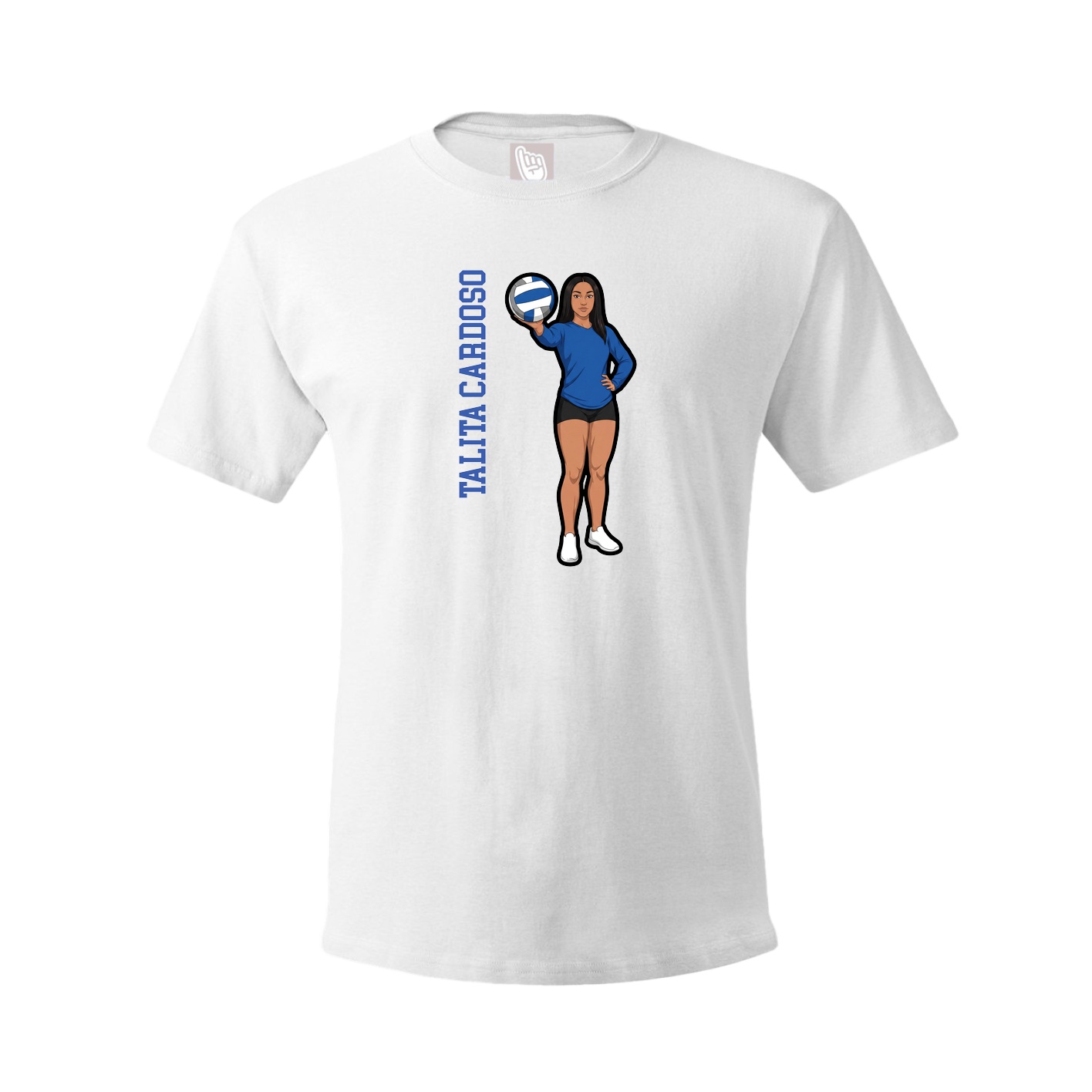 Youth Tee — Name Vertical in White