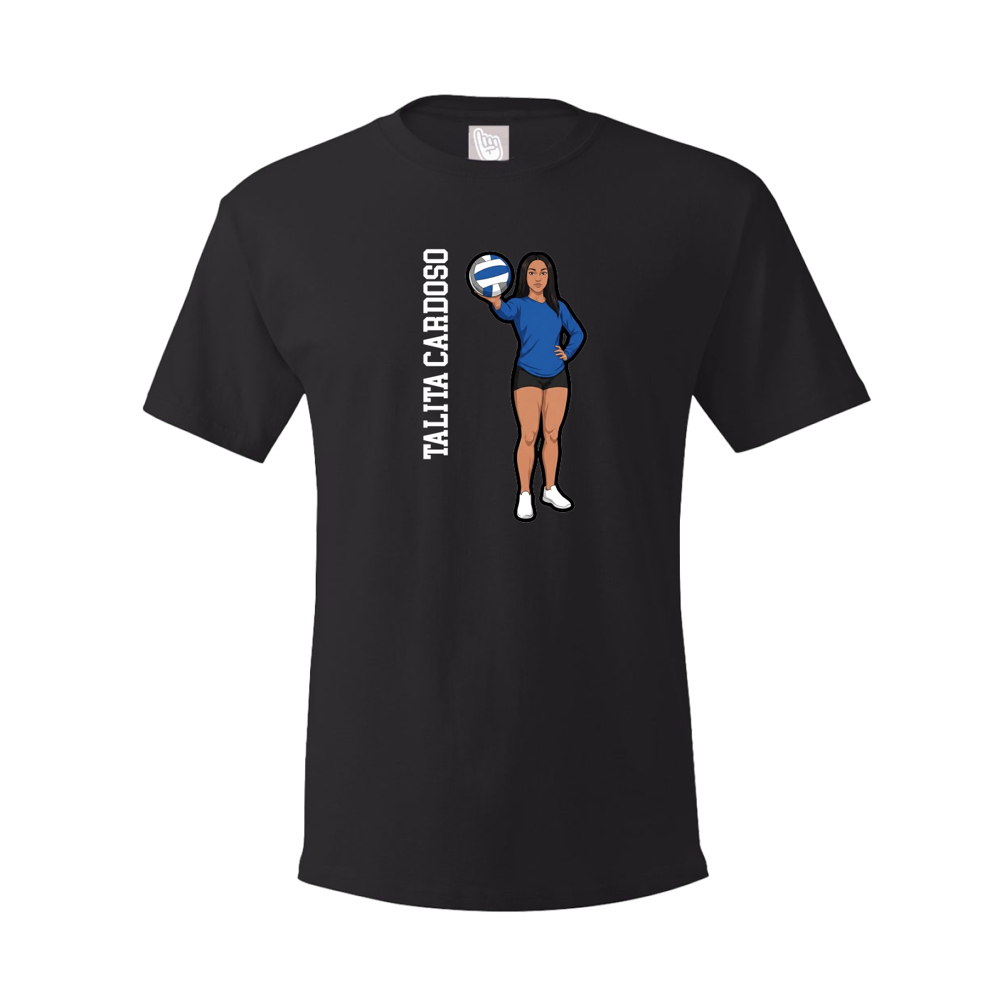 Youth Tee — Name Vertical in Black