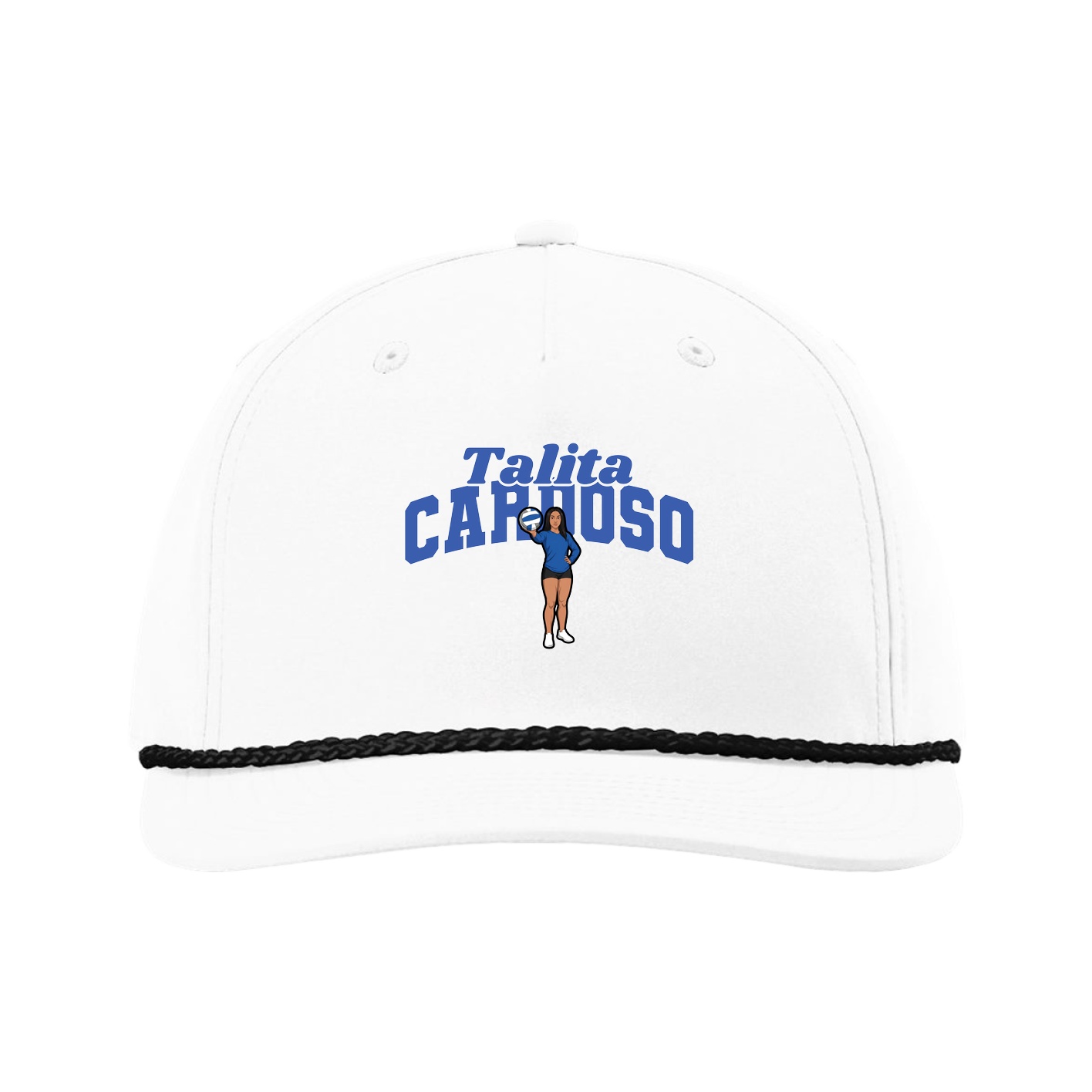 Five-Panel Classic Rope Cap — Signature Arch in White