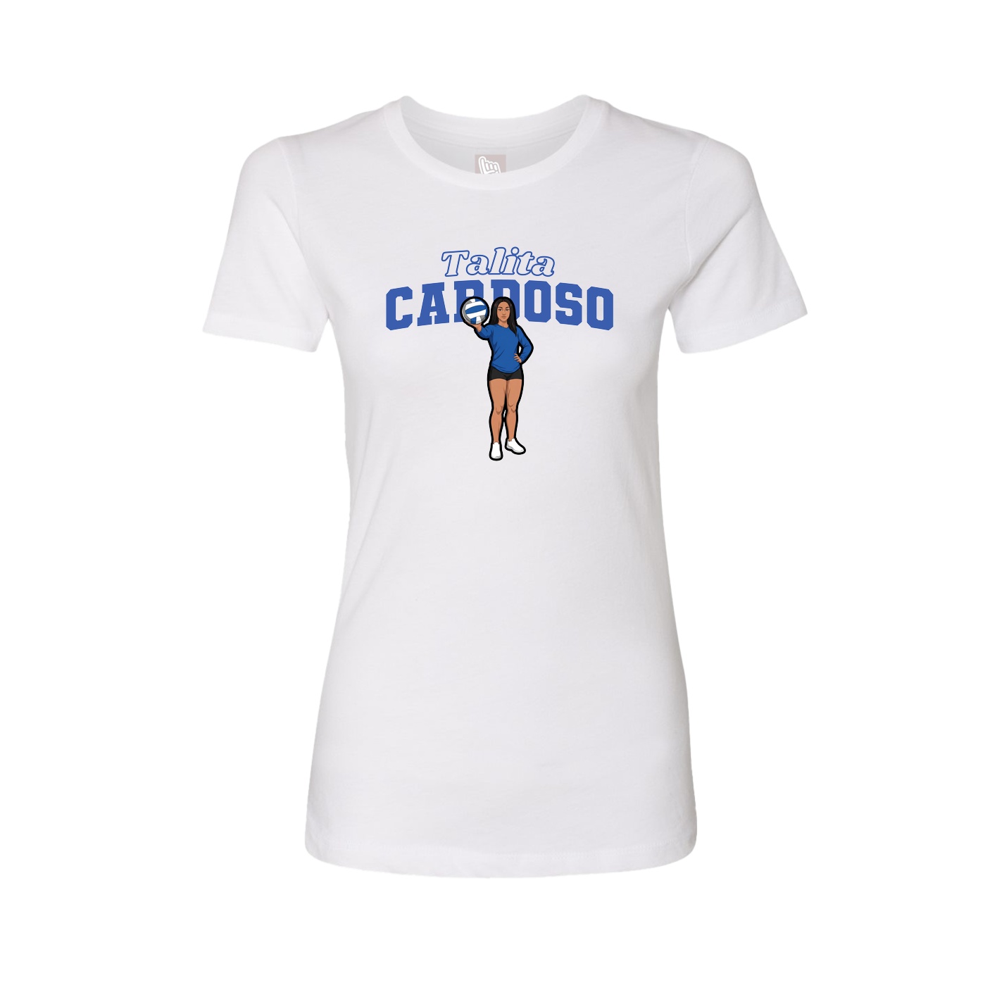 Fitted Women's Tee — Name Arch in White