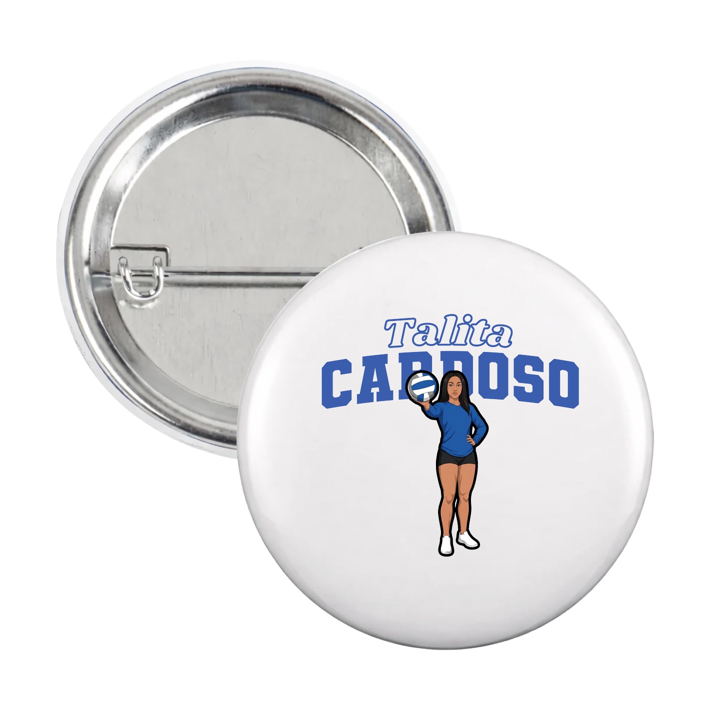 Game Day Button — Name Arch in White