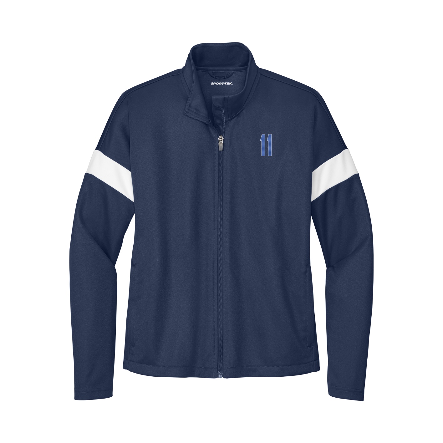Womens Team Travel Full-Zip Jacket — Front Shirsy in Navy/White