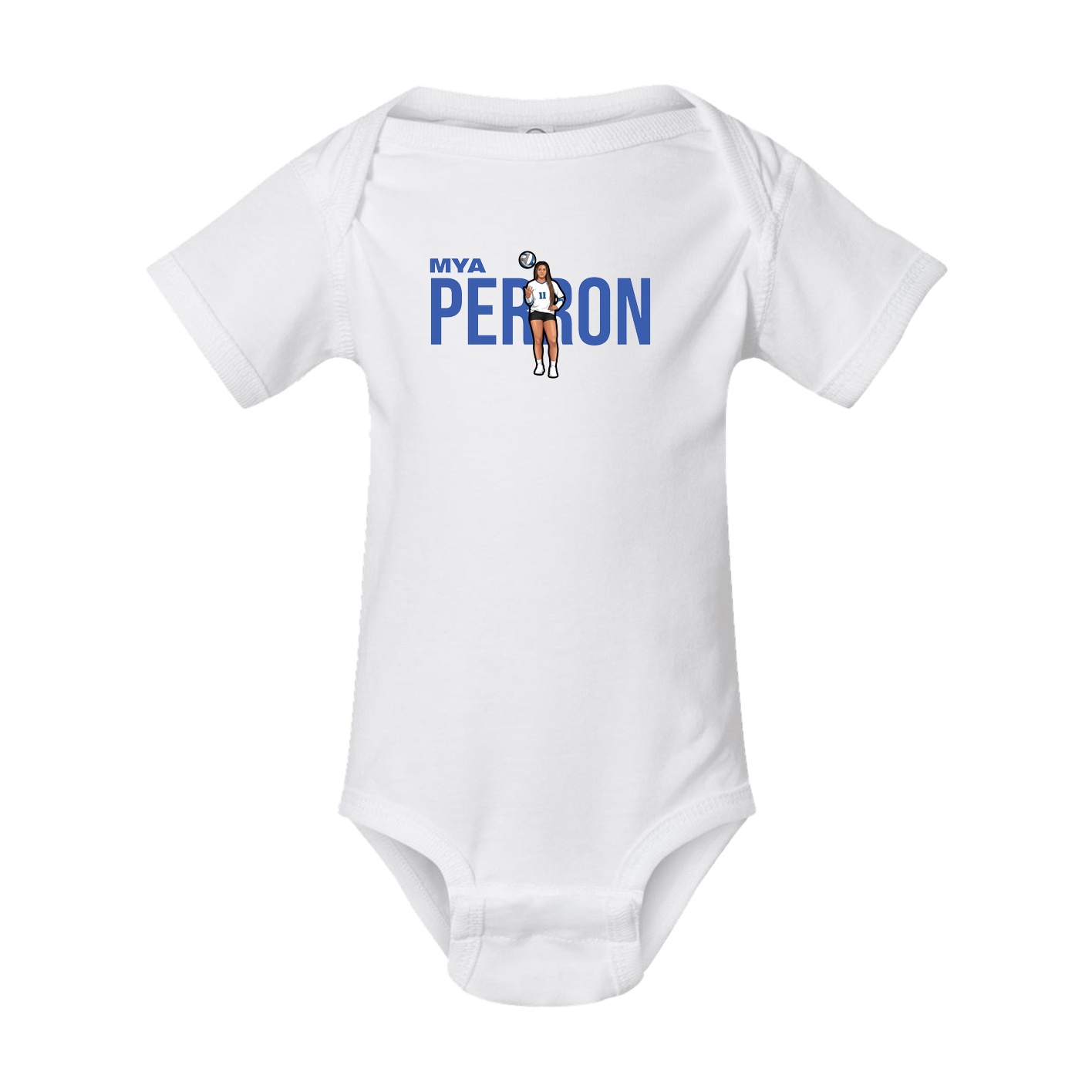 Baby Onesie — Player Name in White