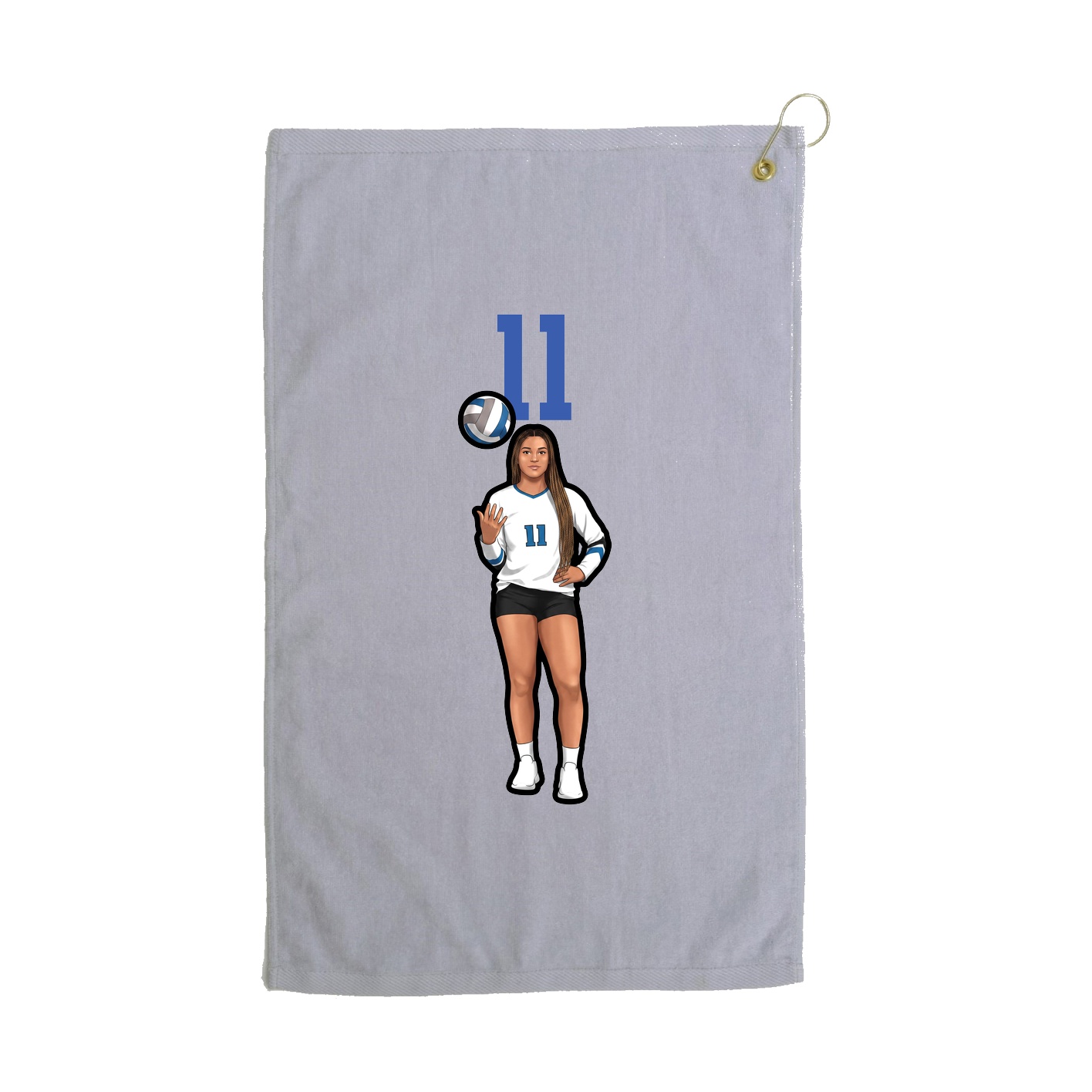 Golf Towel — Number Top in Grey